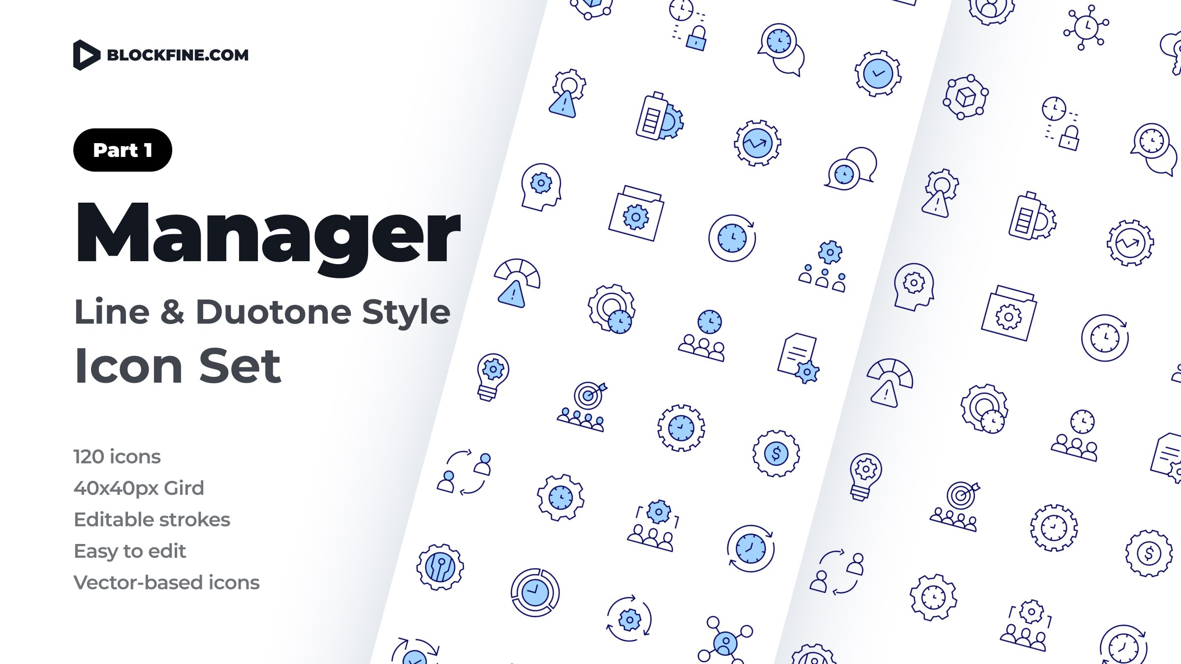 Manager Icon Set. Duotone Line Style. Part 1 1