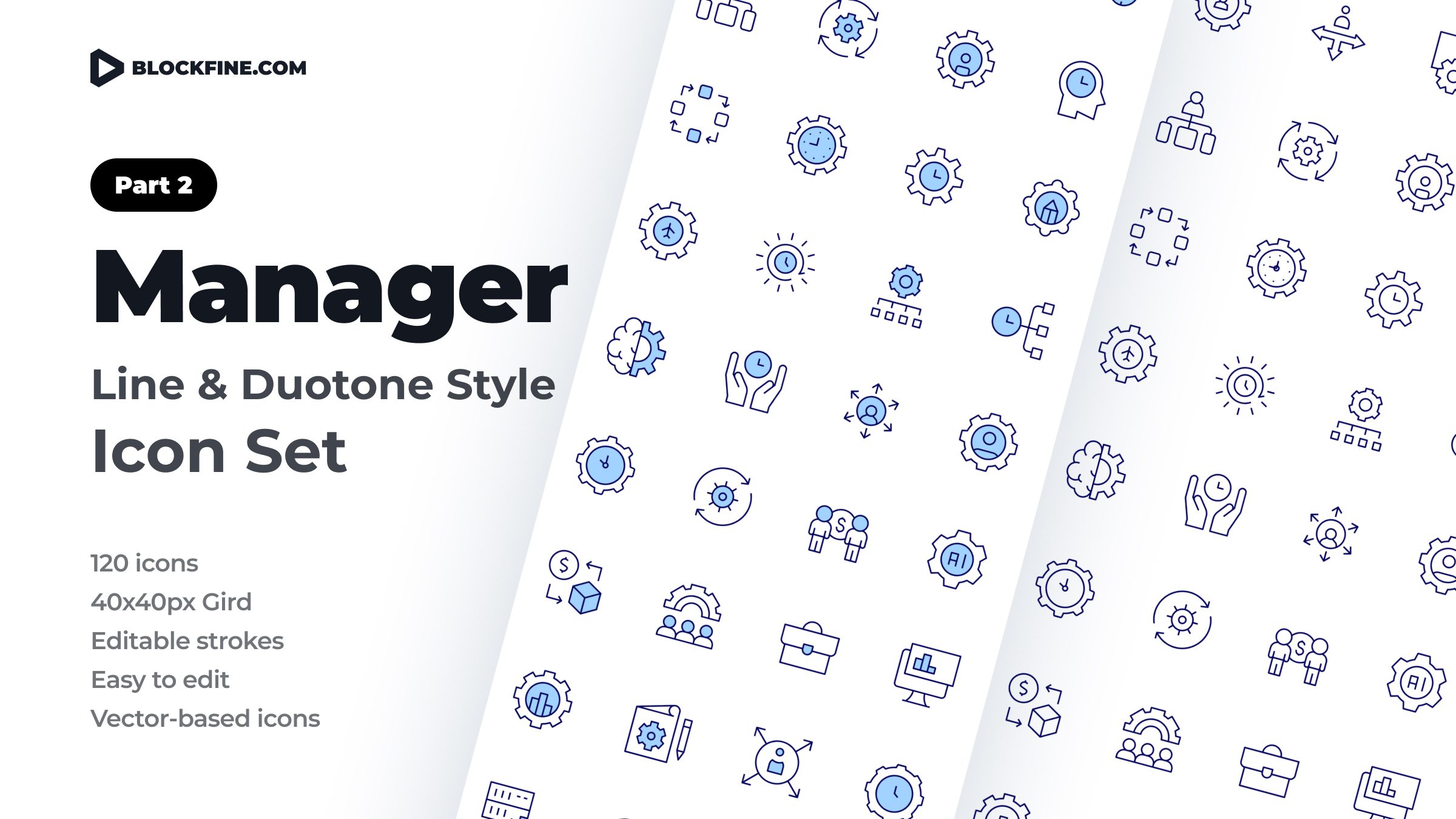 Manager Icon Set. Duotone Line Style. Part 2 1