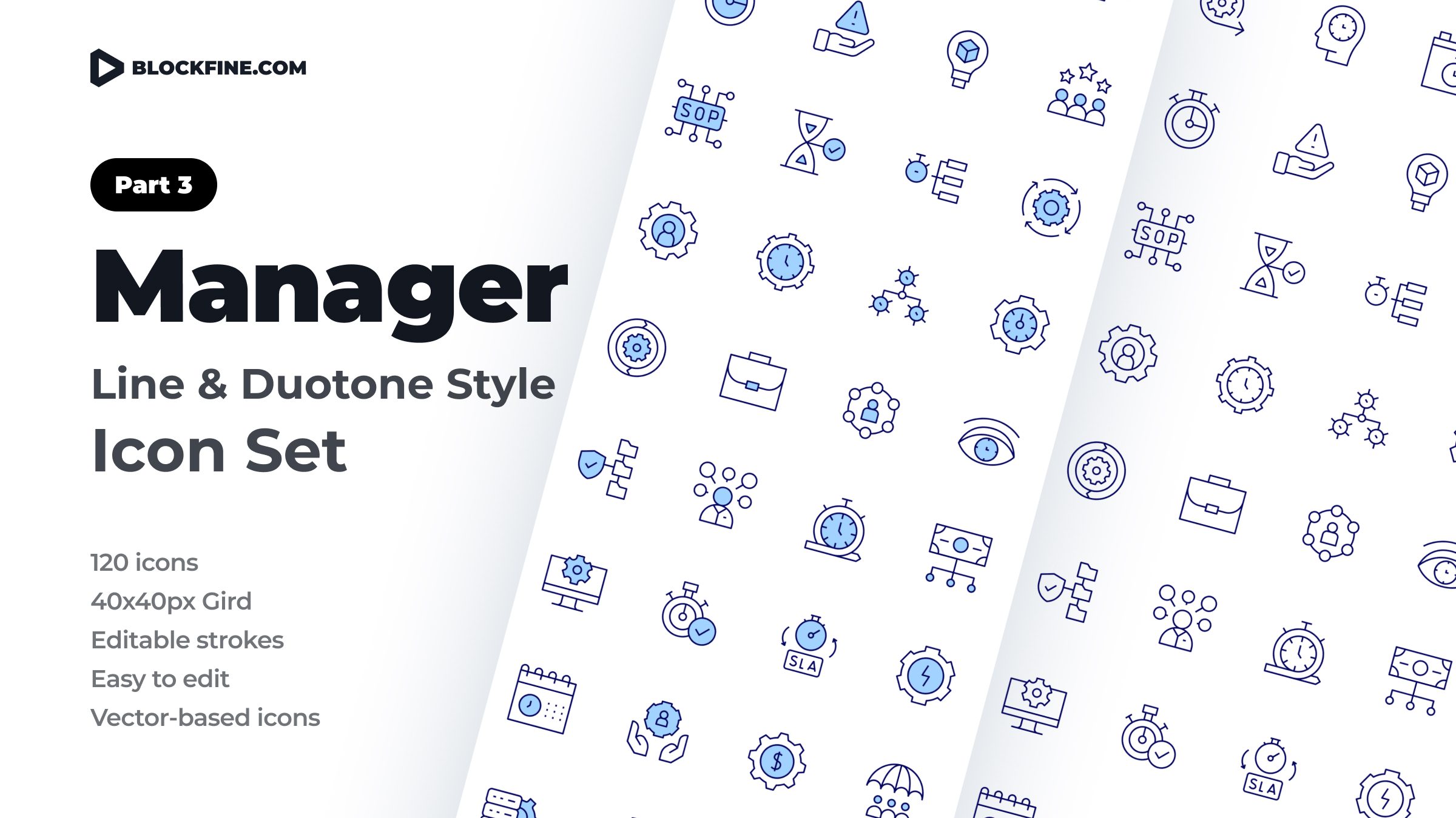 Manager Icon Set. Duotone Line Style. Part 3 1