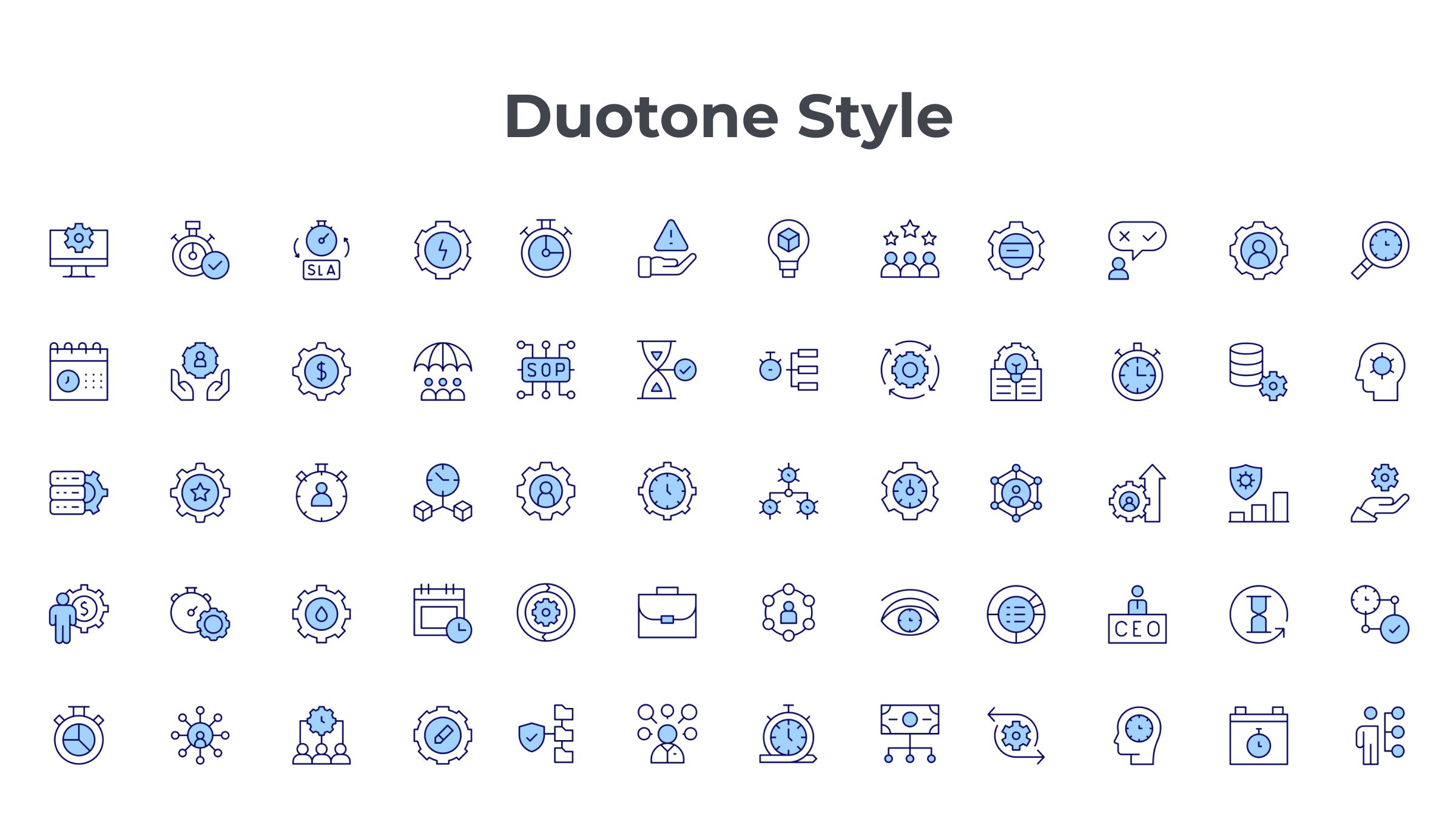 Manager Icon Set. Duotone Line Style. Part 3 6