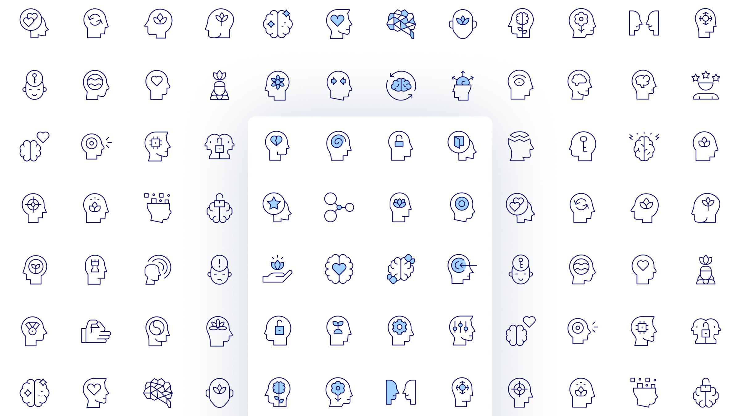 Mindfulness Icon Set. Duotone Line Style 2