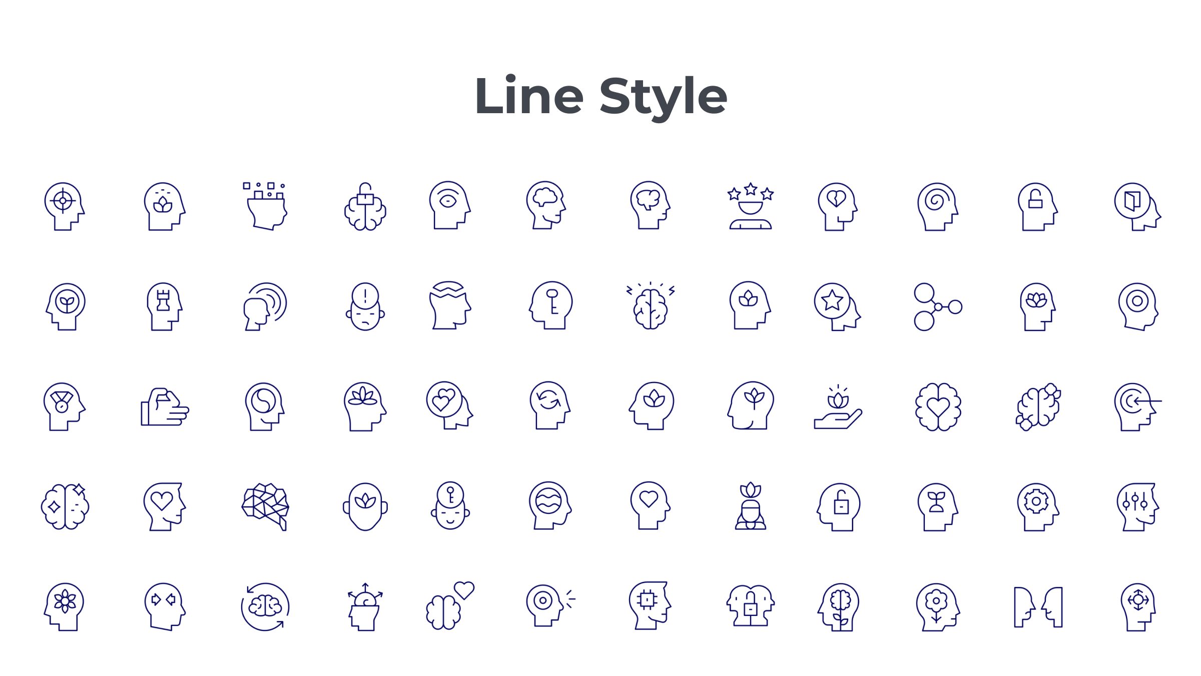 Mindfulness Icon Set. Duotone Line Style 7