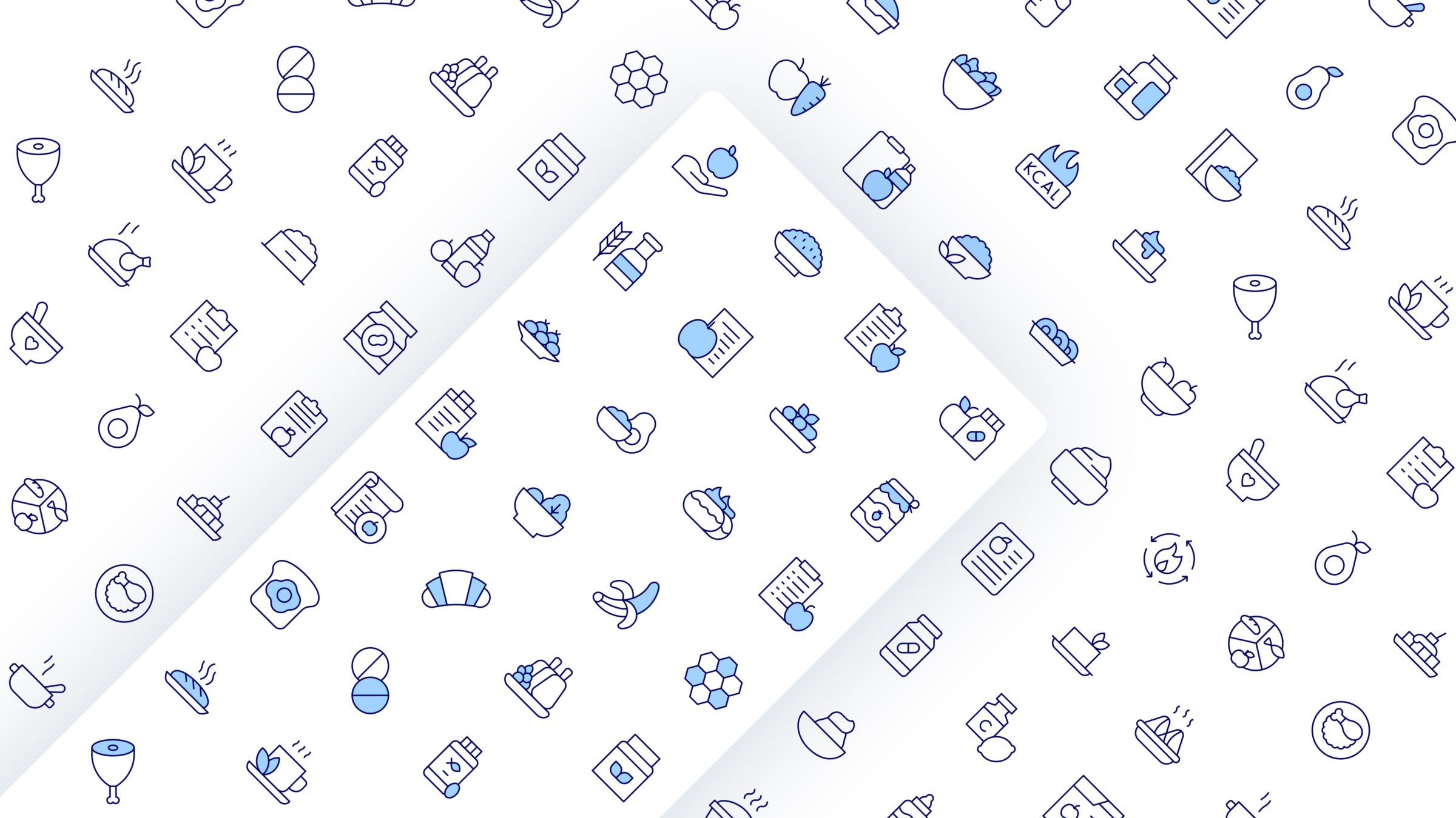 Nutrition Icon Set. Duotone Line Style 3