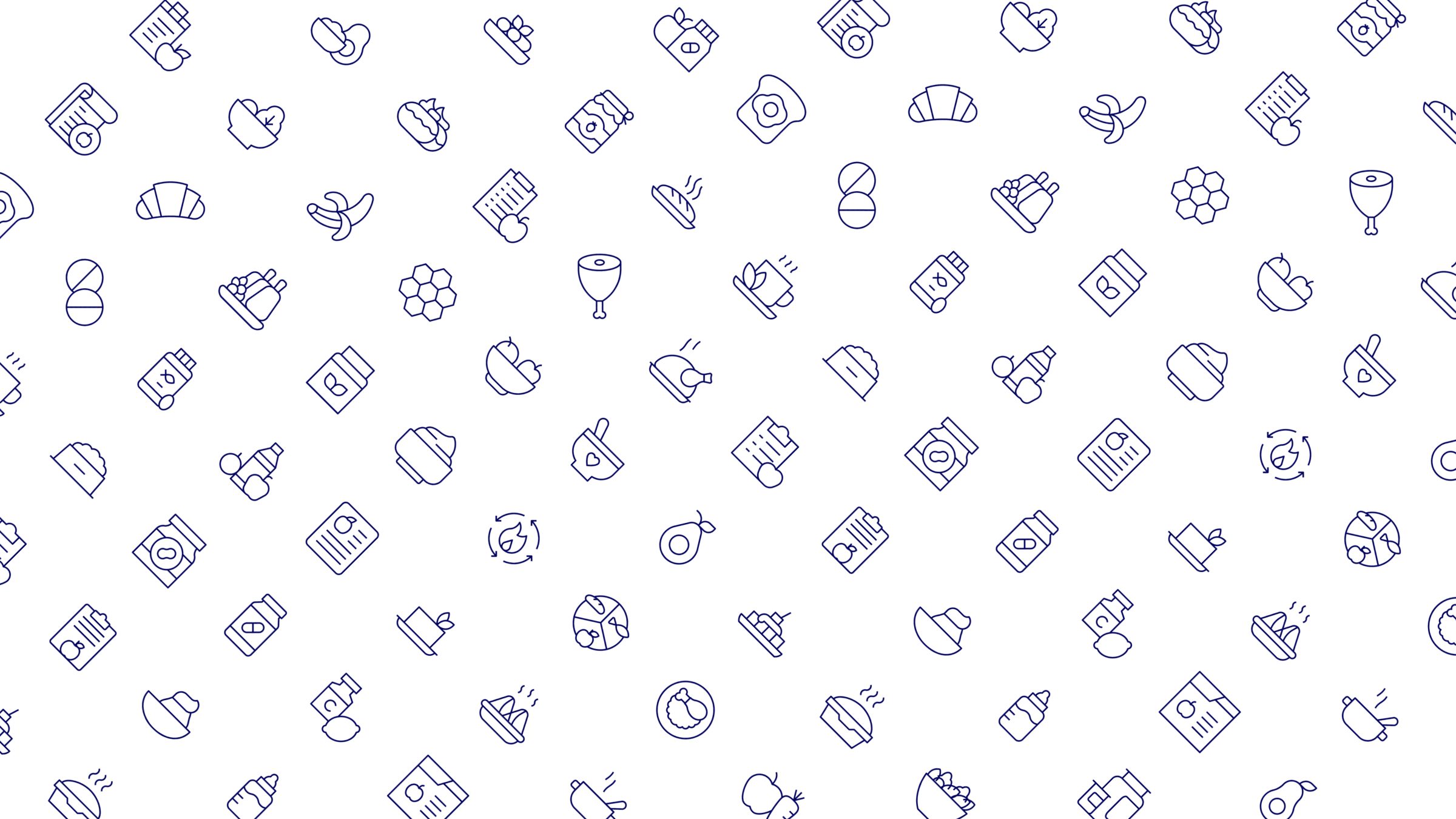 Nutrition Icon Set. Duotone Line Style 5