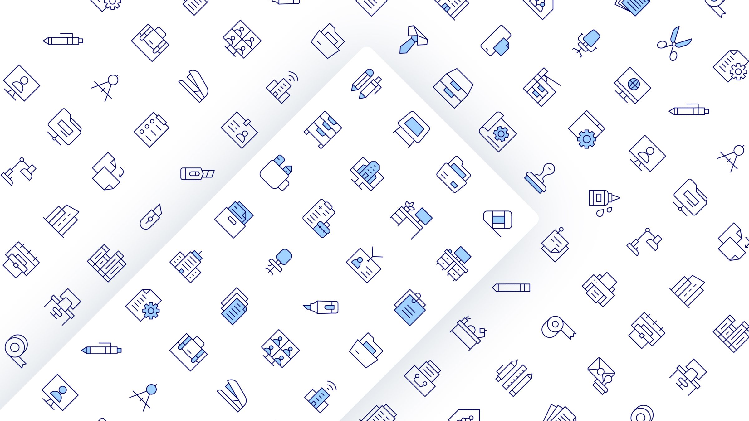 Office Icon Set. Duotone Line Style 3