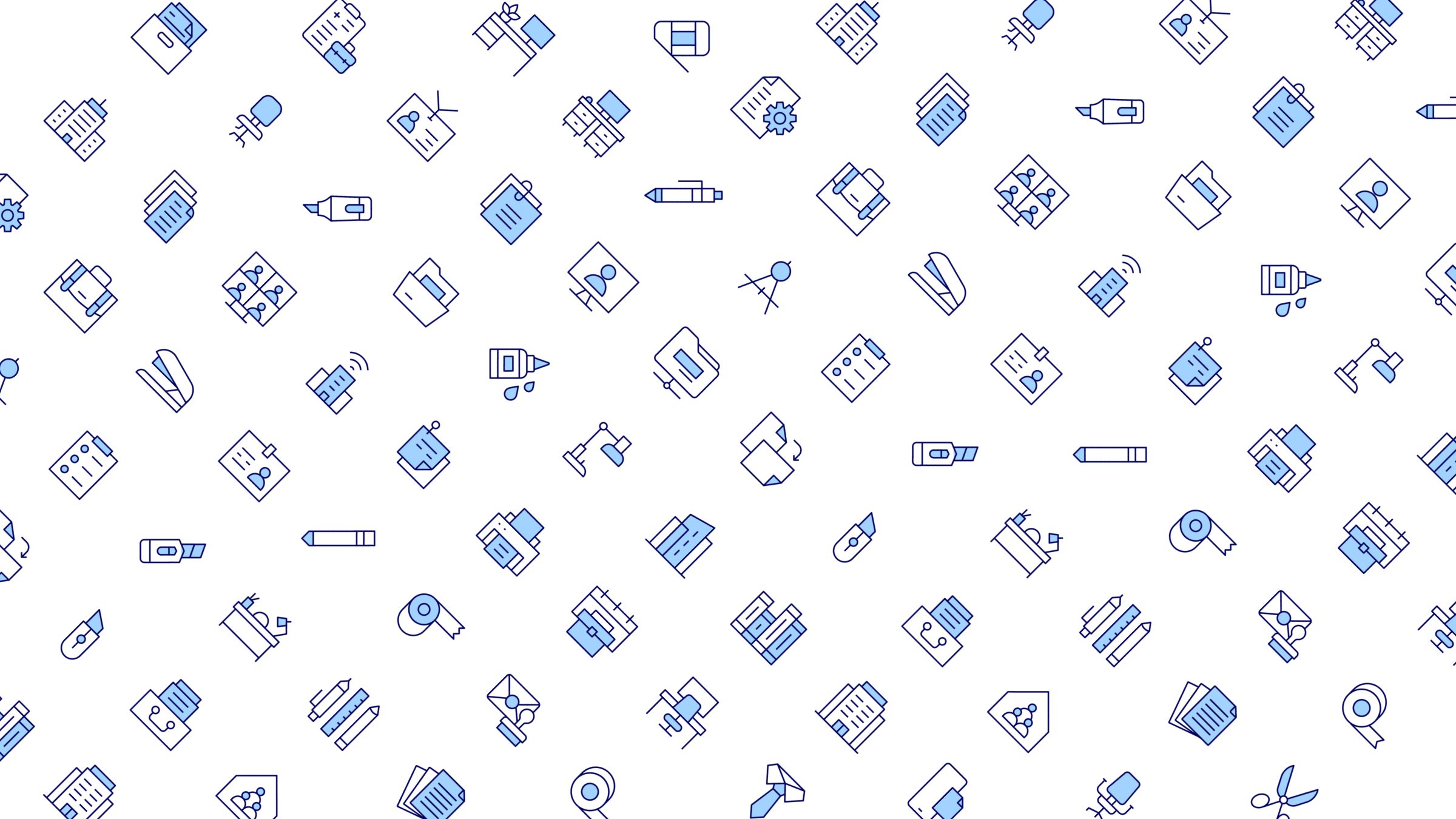 Office Icon Set. Duotone Line Style 4