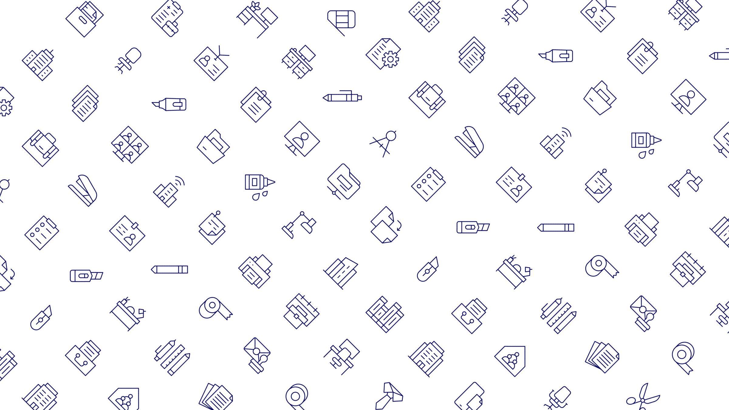 Office Icon Set. Duotone Line Style 5