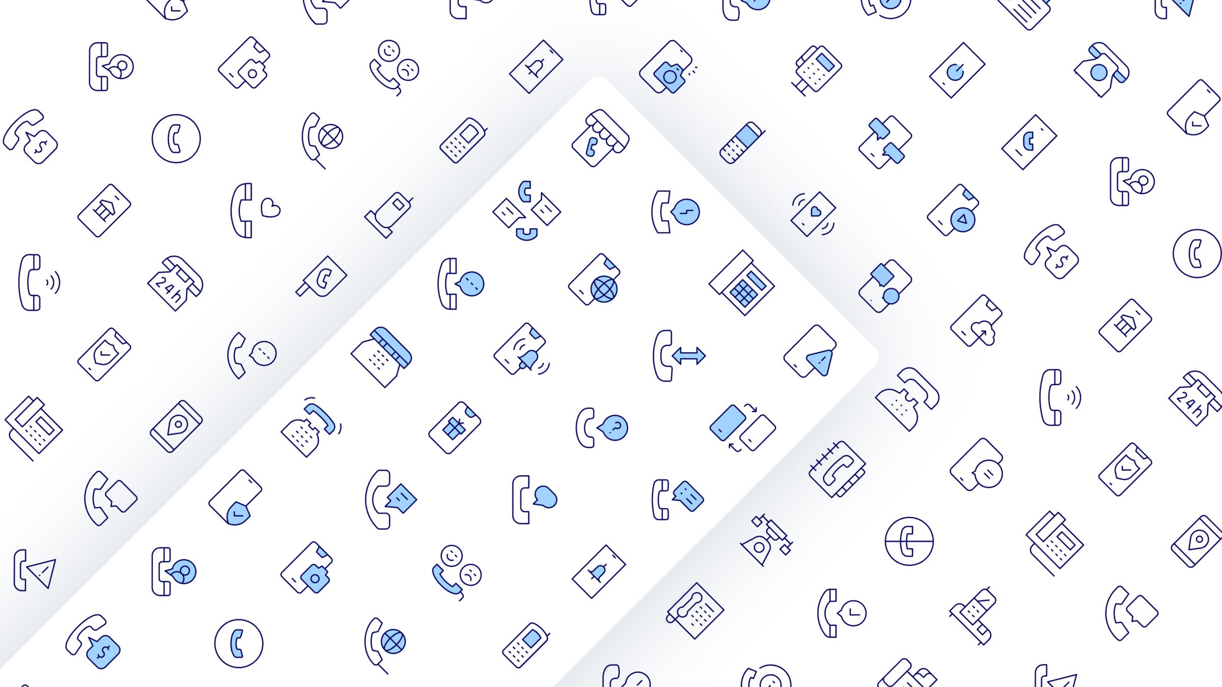 Phone Icon Set. Duotone Line Style. Part 1 3