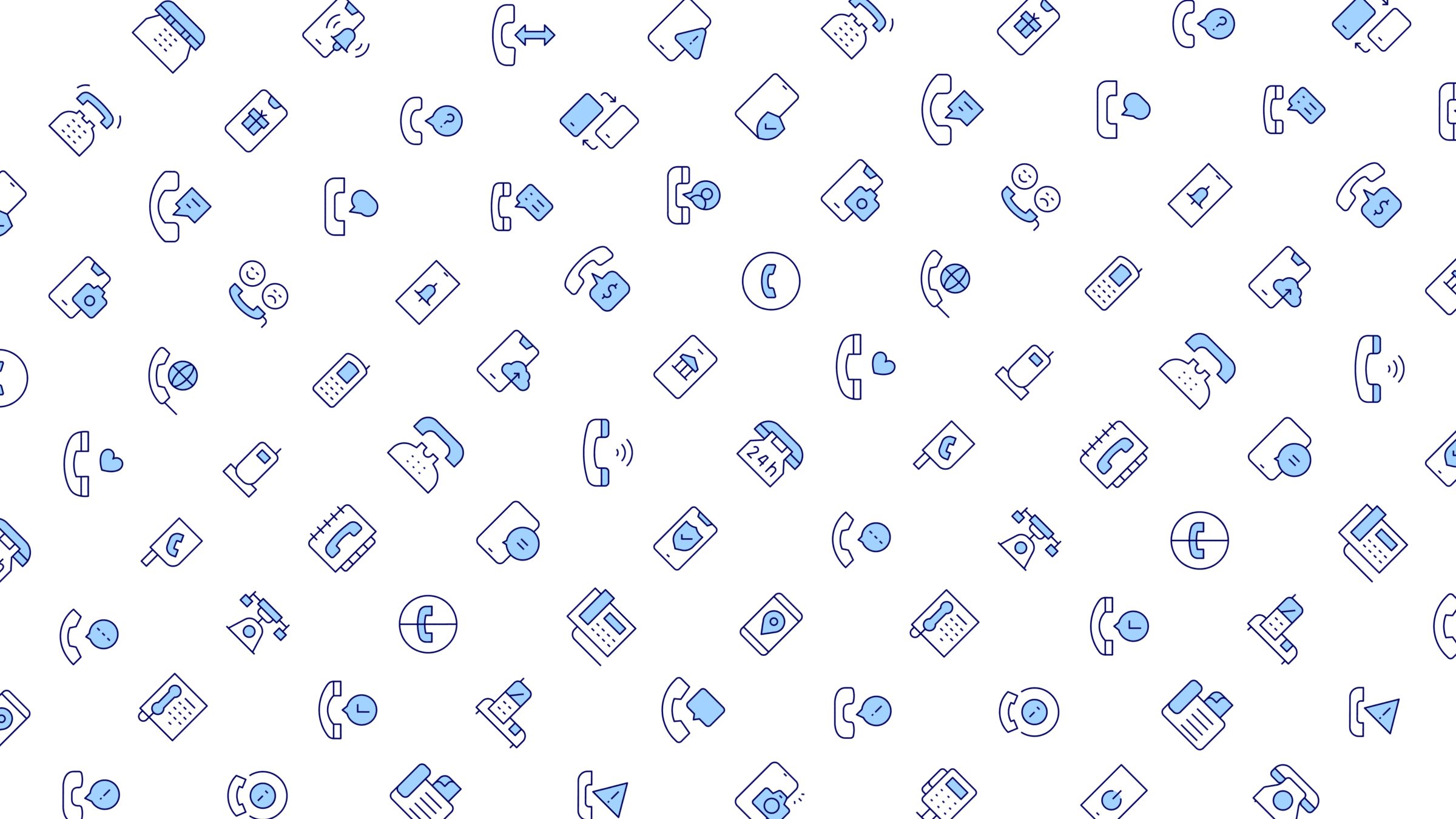 Phone Icon Set. Duotone Line Style. Part 1 4