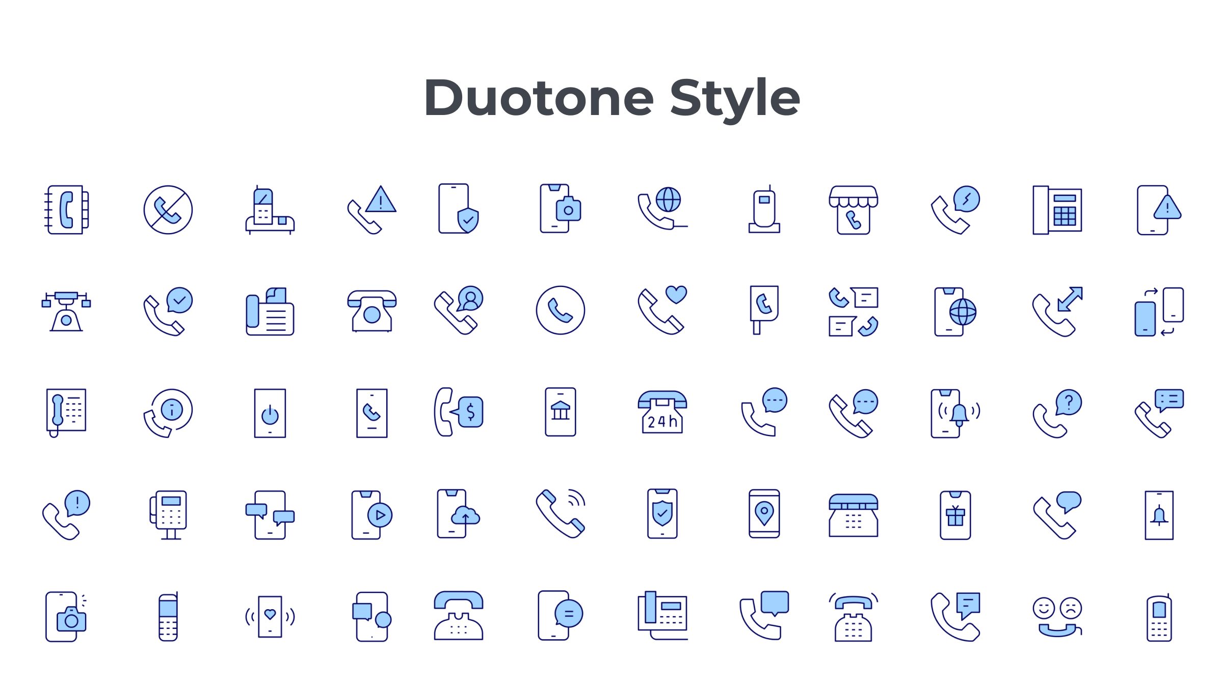 Phone Icon Set. Duotone Line Style. Part 1 6