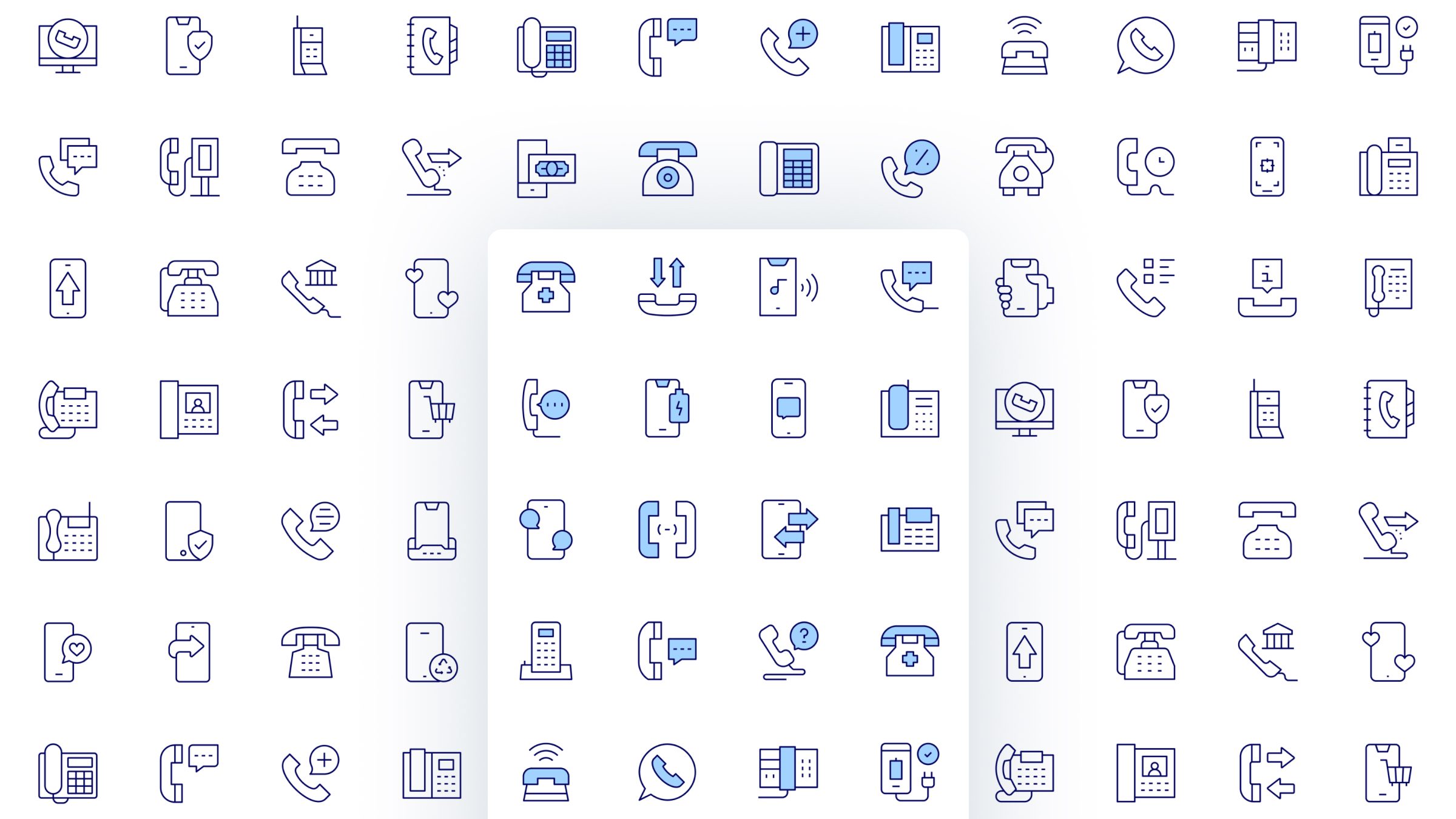 Phone Icon Set. Duotone Line Style. Part 2 2