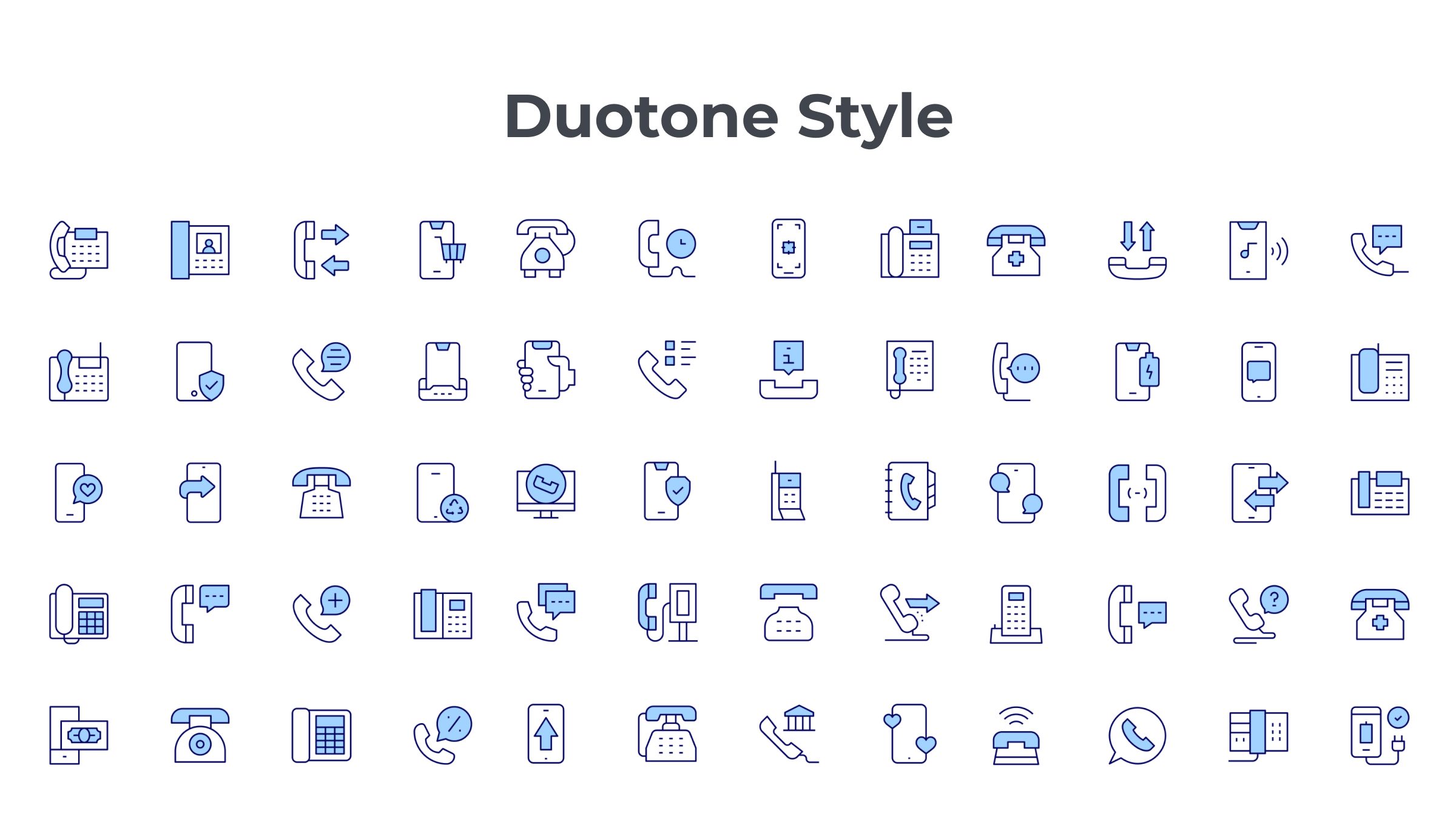 Phone Icon Set. Duotone Line Style. Part 2 6