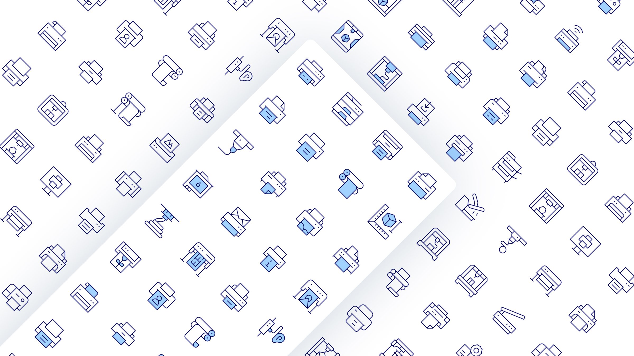 Printer Icon Set. Duotone Line Style. Part 2 3