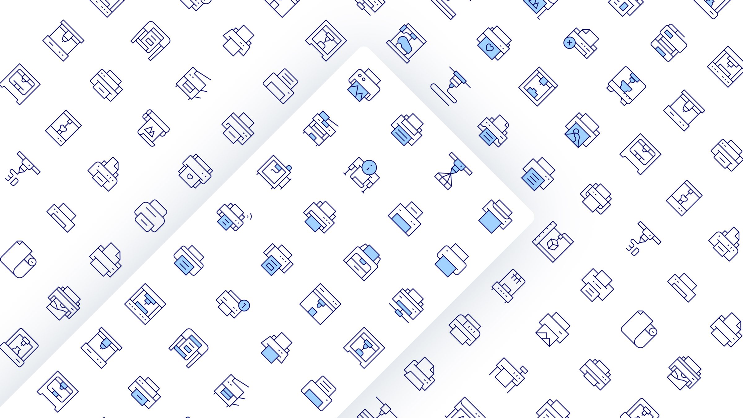 Printer Icon Set. Duotone Line Style. Part 5 3