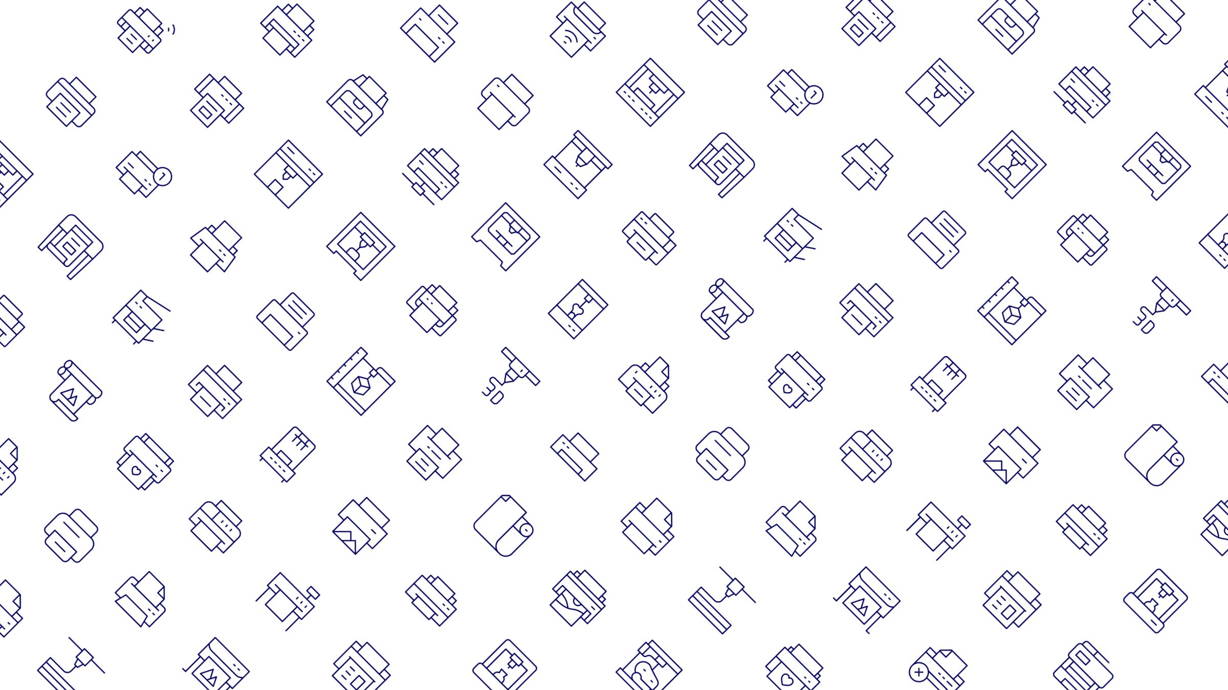 Printer Icon Set. Duotone Line Style. Part 5 5