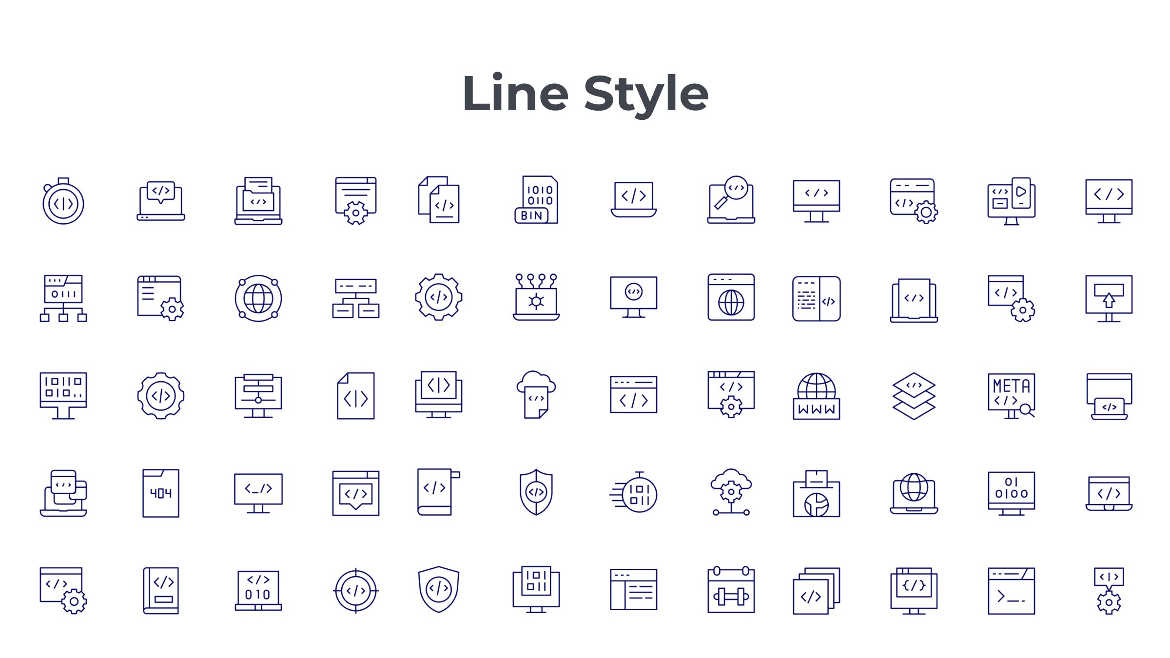 Programming Icon Set. Duotone Line Style. Part 1 7