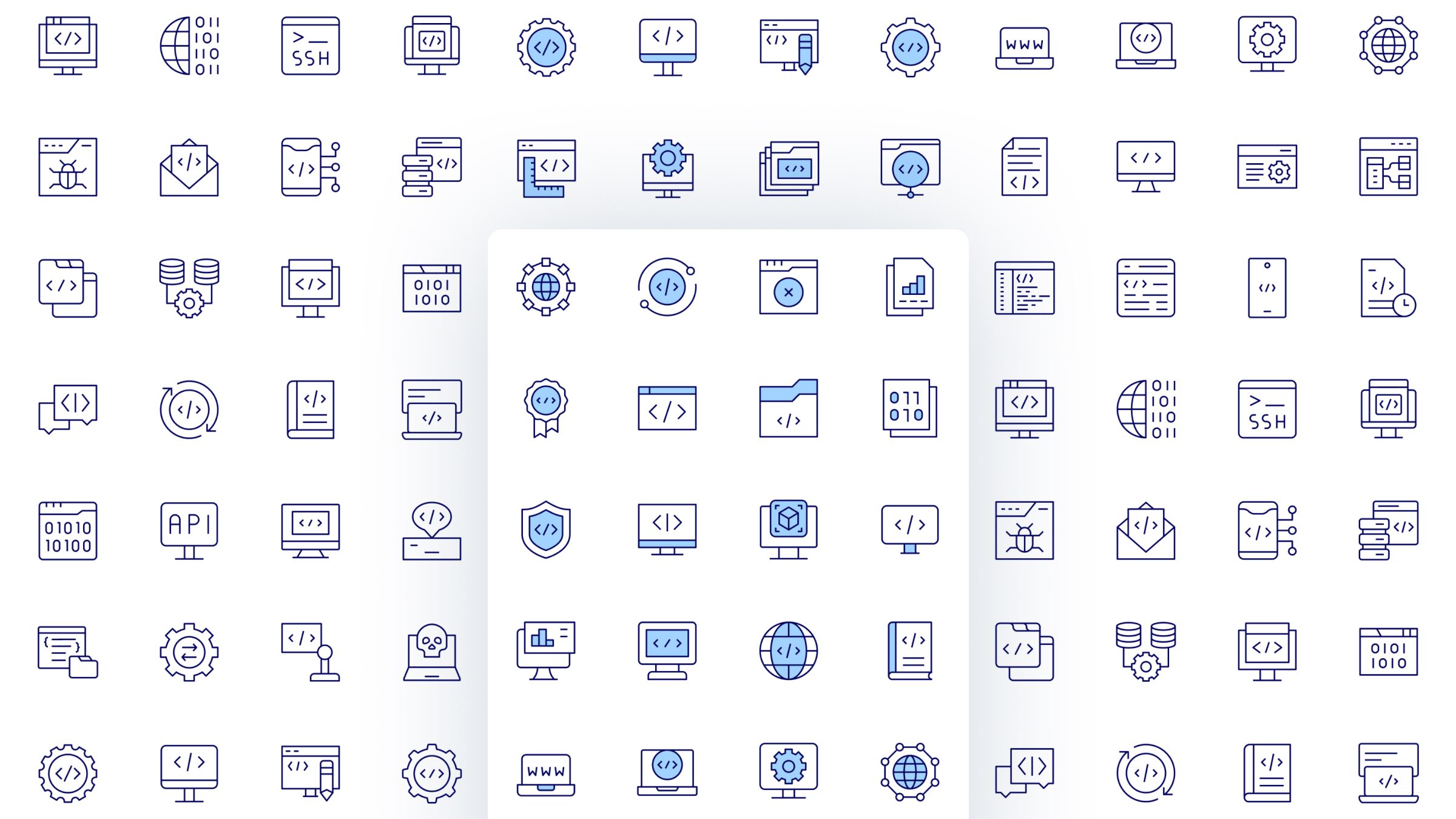 Programming Icon Set. Duotone Line Style. Part 2 2