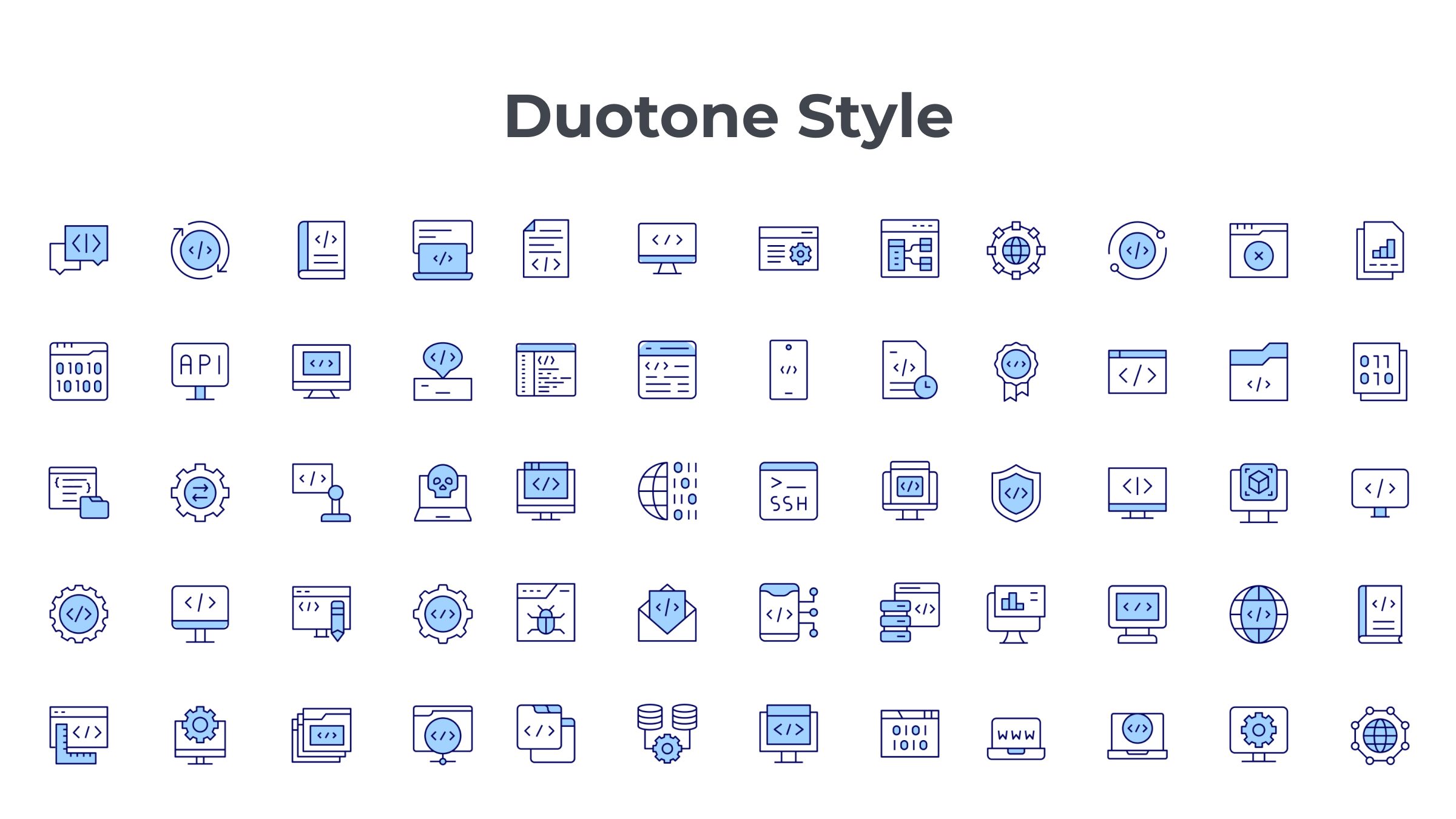 Programming Icon Set. Duotone Line Style. Part 2 6