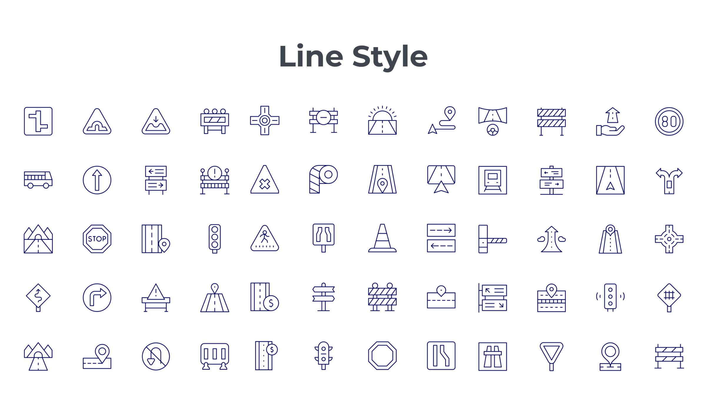 Road Icon Set. Duotone Line Style. Part 1 7