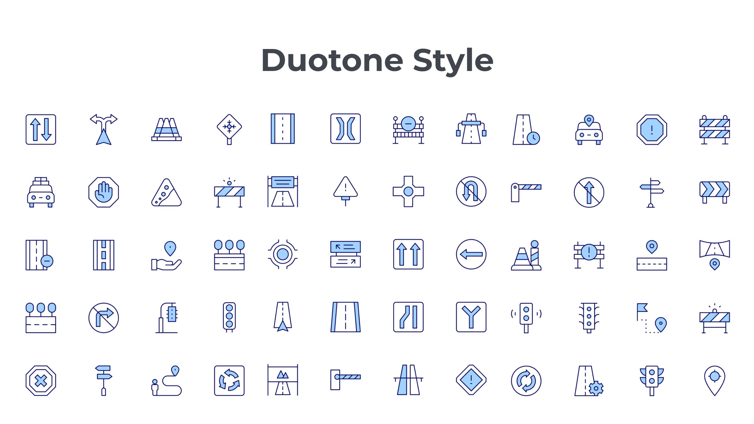 Road Icon Set. Duotone Line Style. Part 2 6