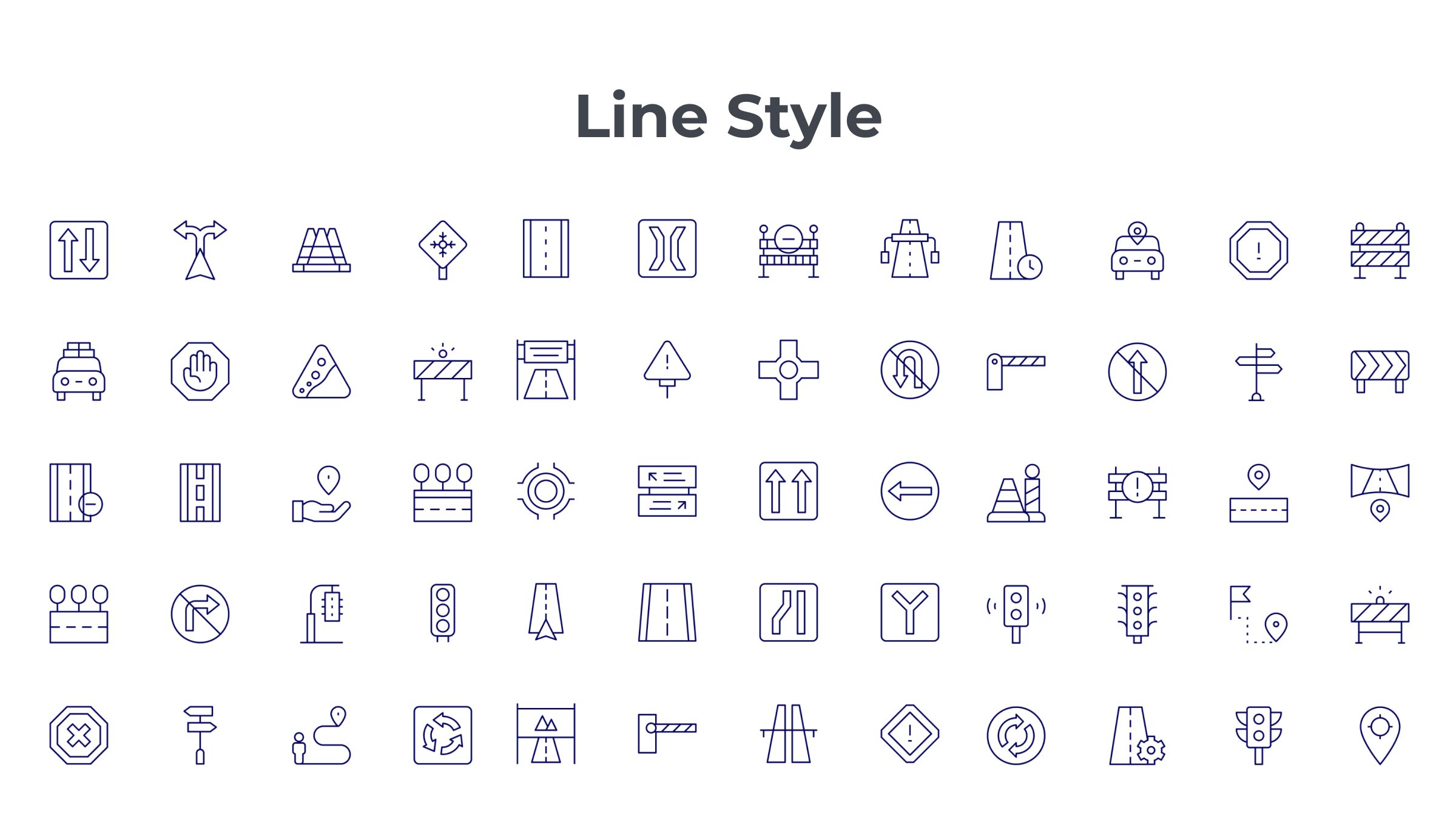 Road Icon Set. Duotone Line Style. Part 2 7