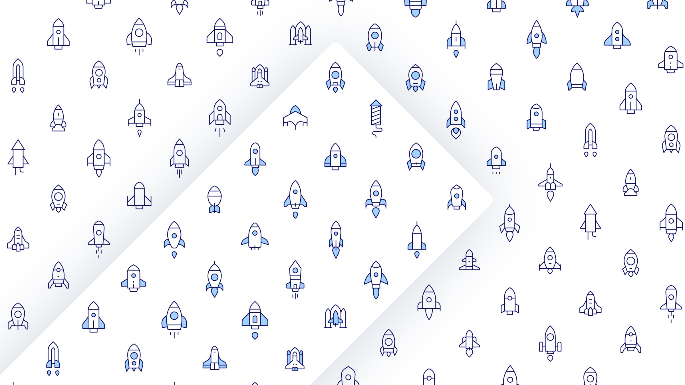 Rocket Icon Set. Duotone Line Style 3