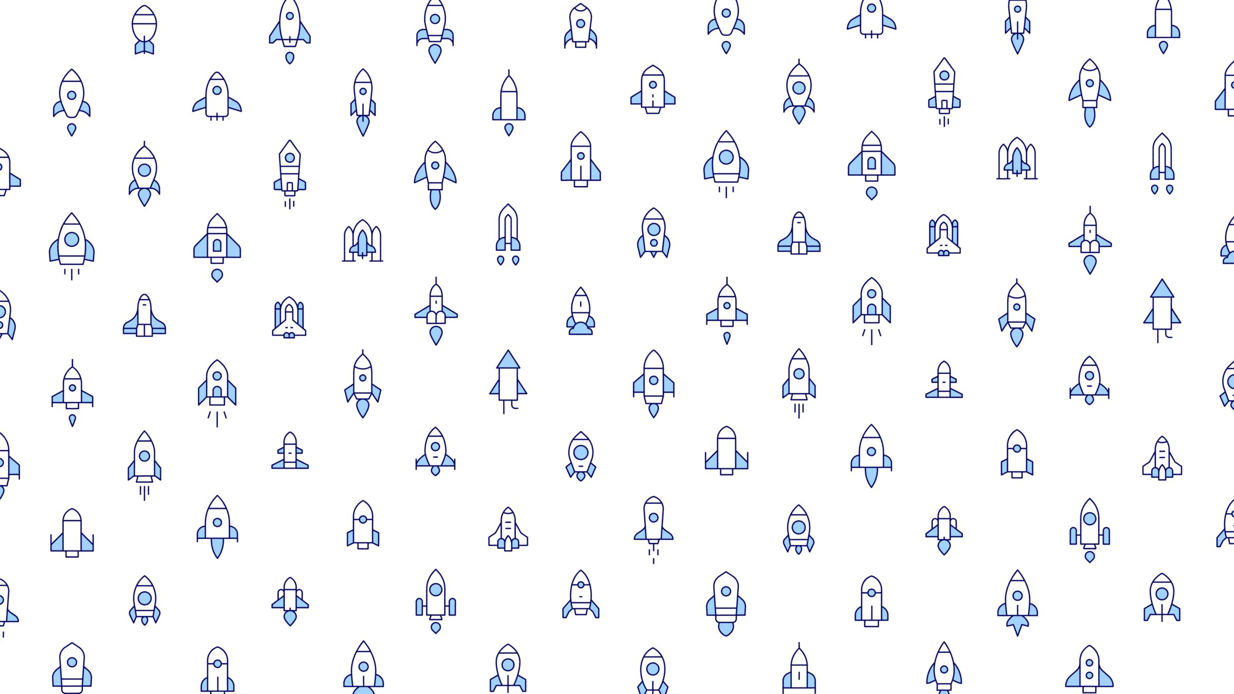 Rocket Icon Set. Duotone Line Style 4