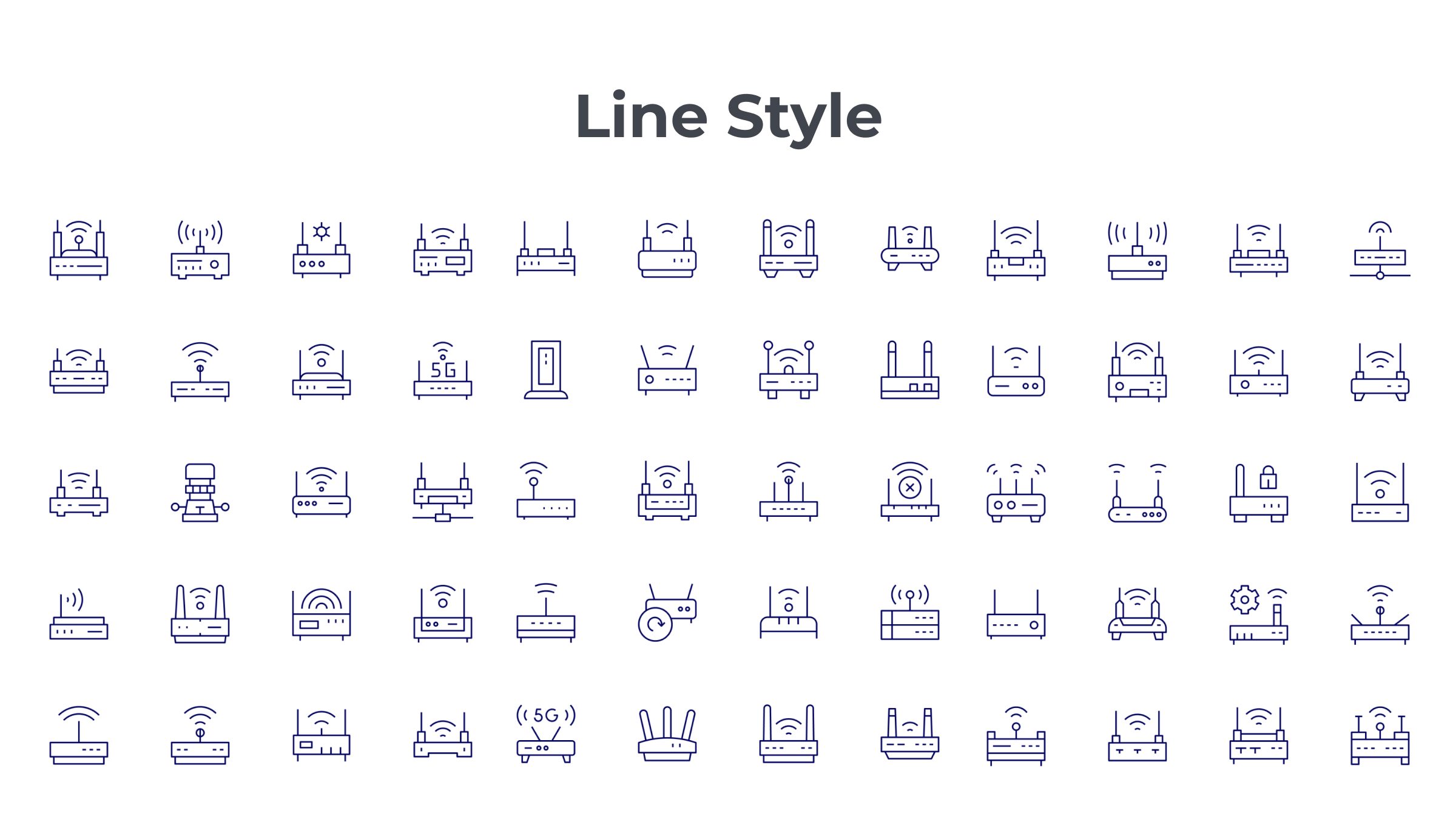 Router Icon Set. Duotone Line Style. Part 2 7