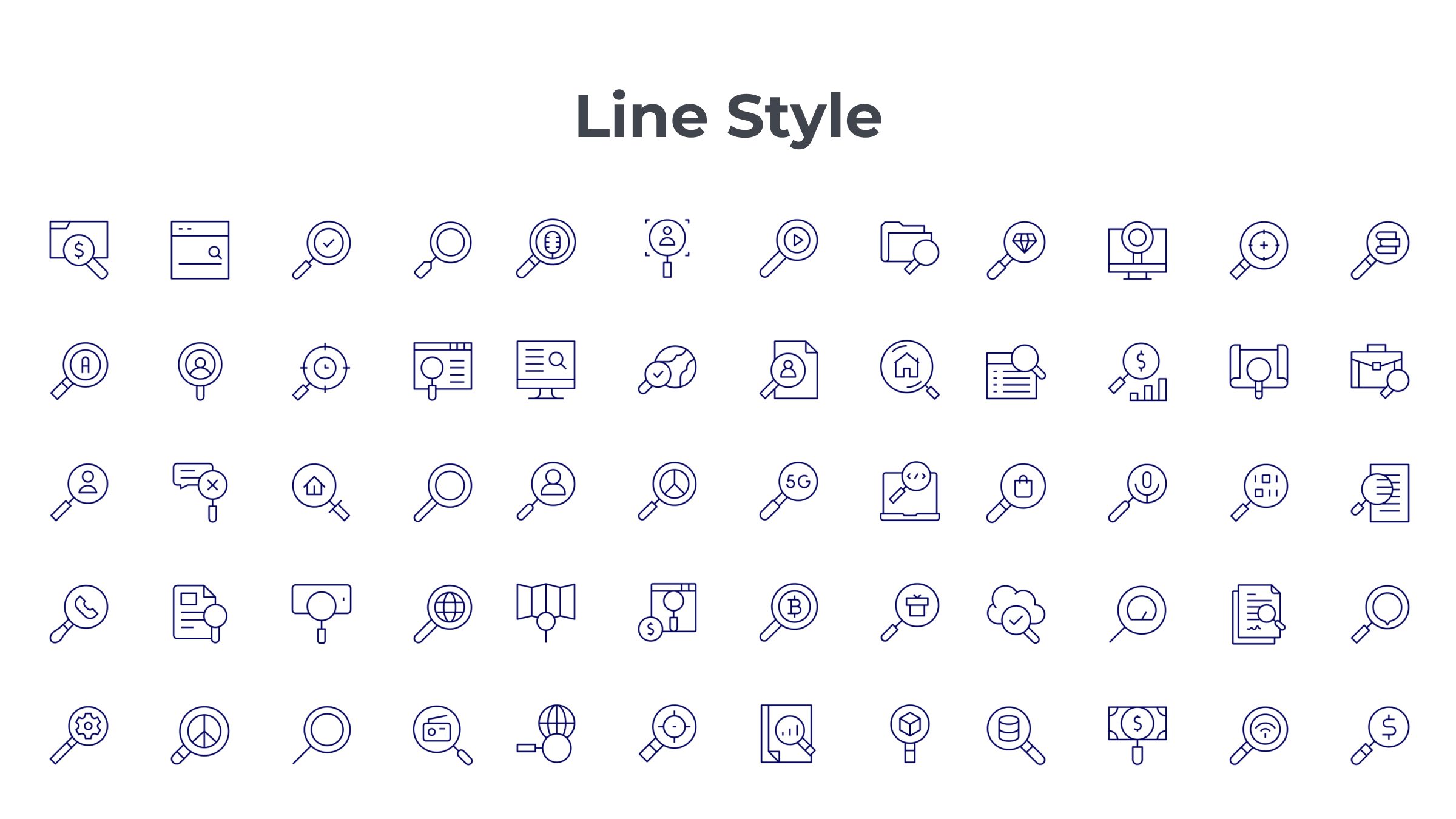 Search Icon Set. Duotone Line Style. Part 1 7