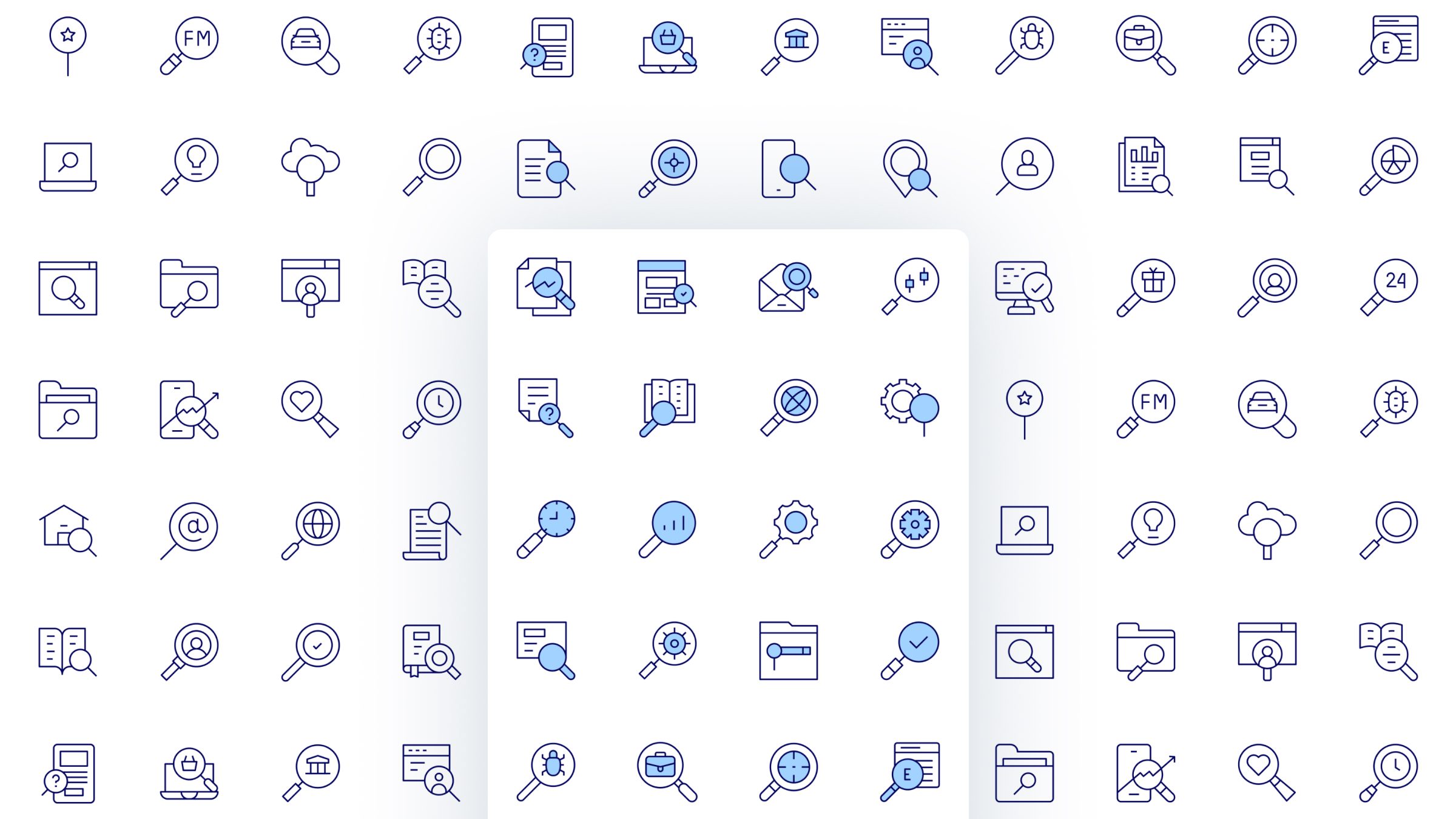 Search Icon Set. Duotone Line Style. Part 2 2