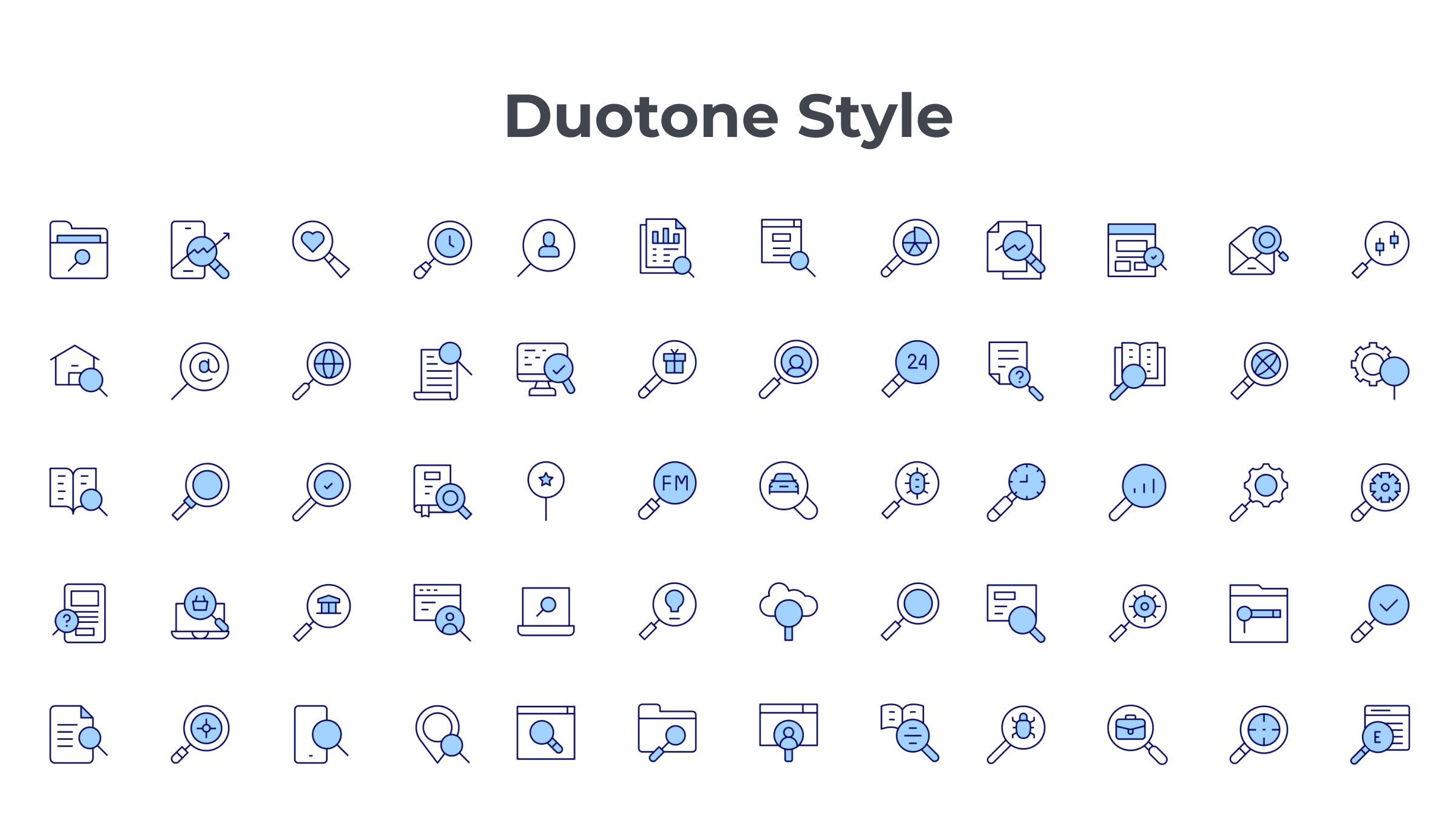 Search Icon Set. Duotone Line Style. Part 2 6