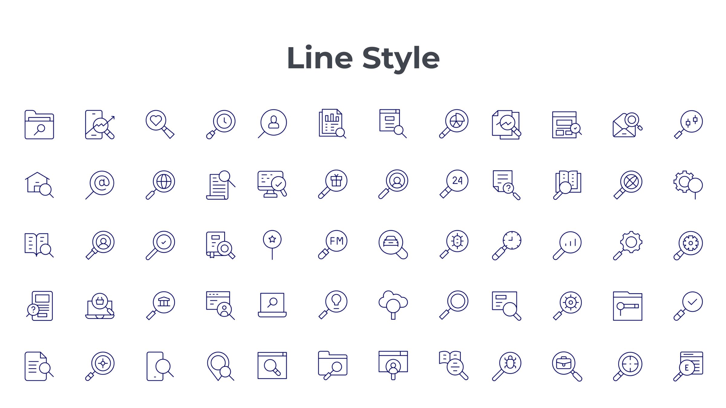 Search Icon Set. Duotone Line Style. Part 2 7