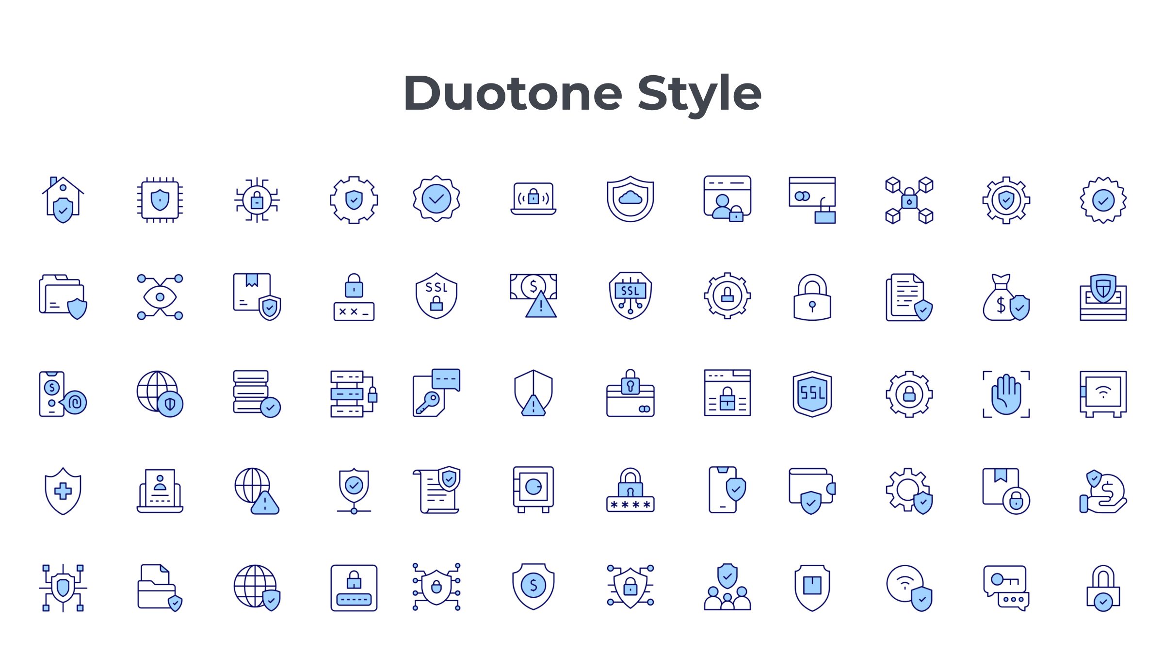 Security Icon Set. Duotone Line Style. Part 4 6