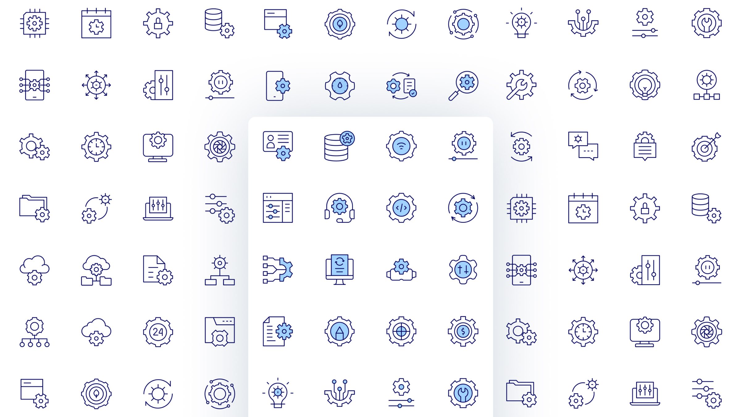 Setting Icon Set. Duotone Line Style. Part 1 2