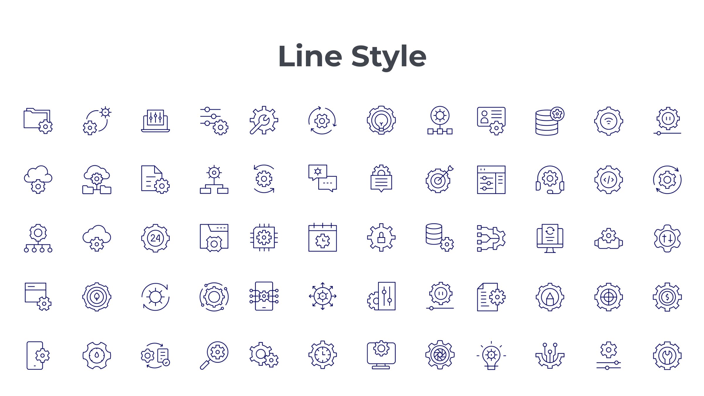 Setting Icon Set. Duotone Line Style. Part 1 7