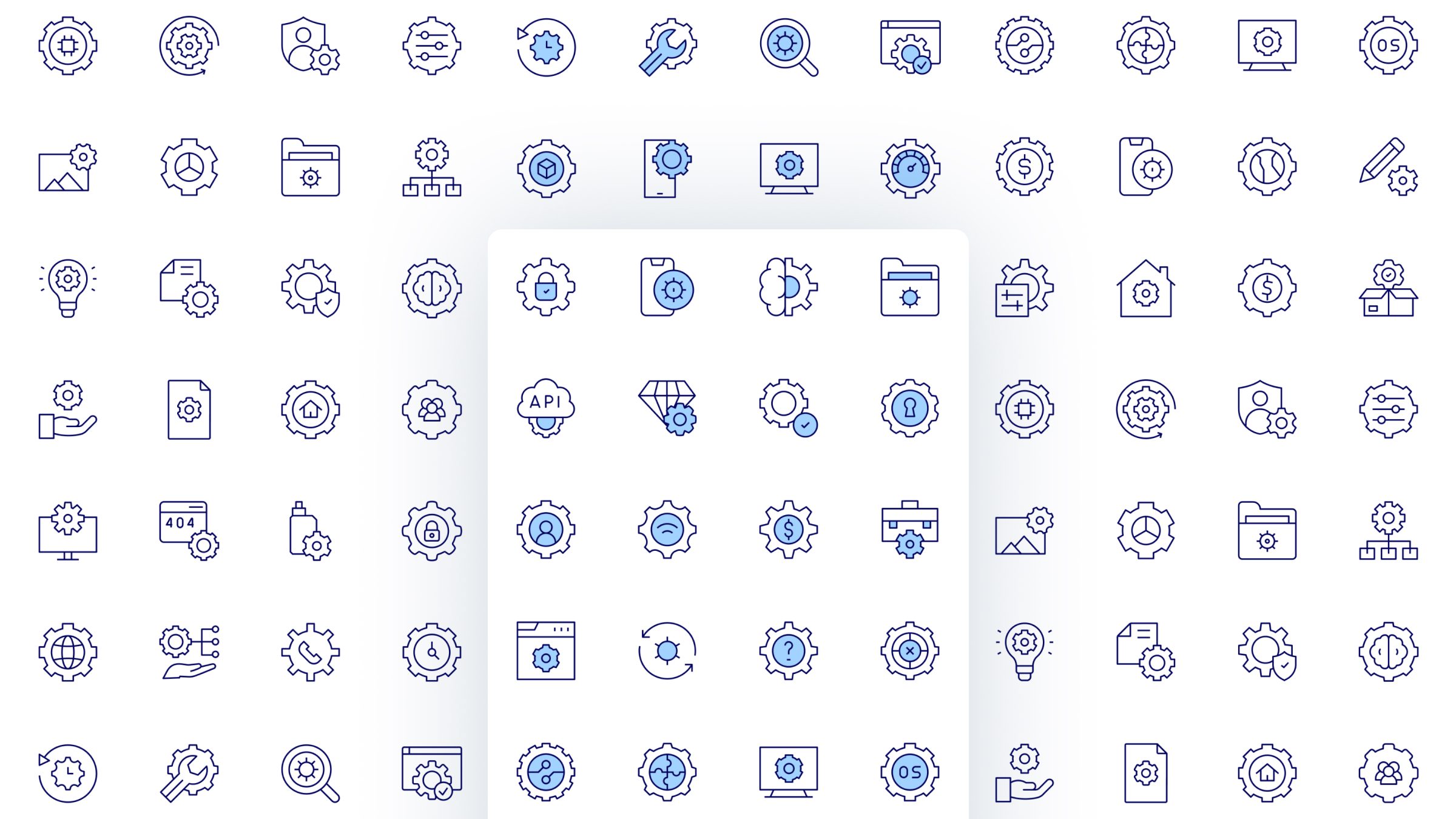 Setting Icon Set. Duotone Line Style. Part 2 2