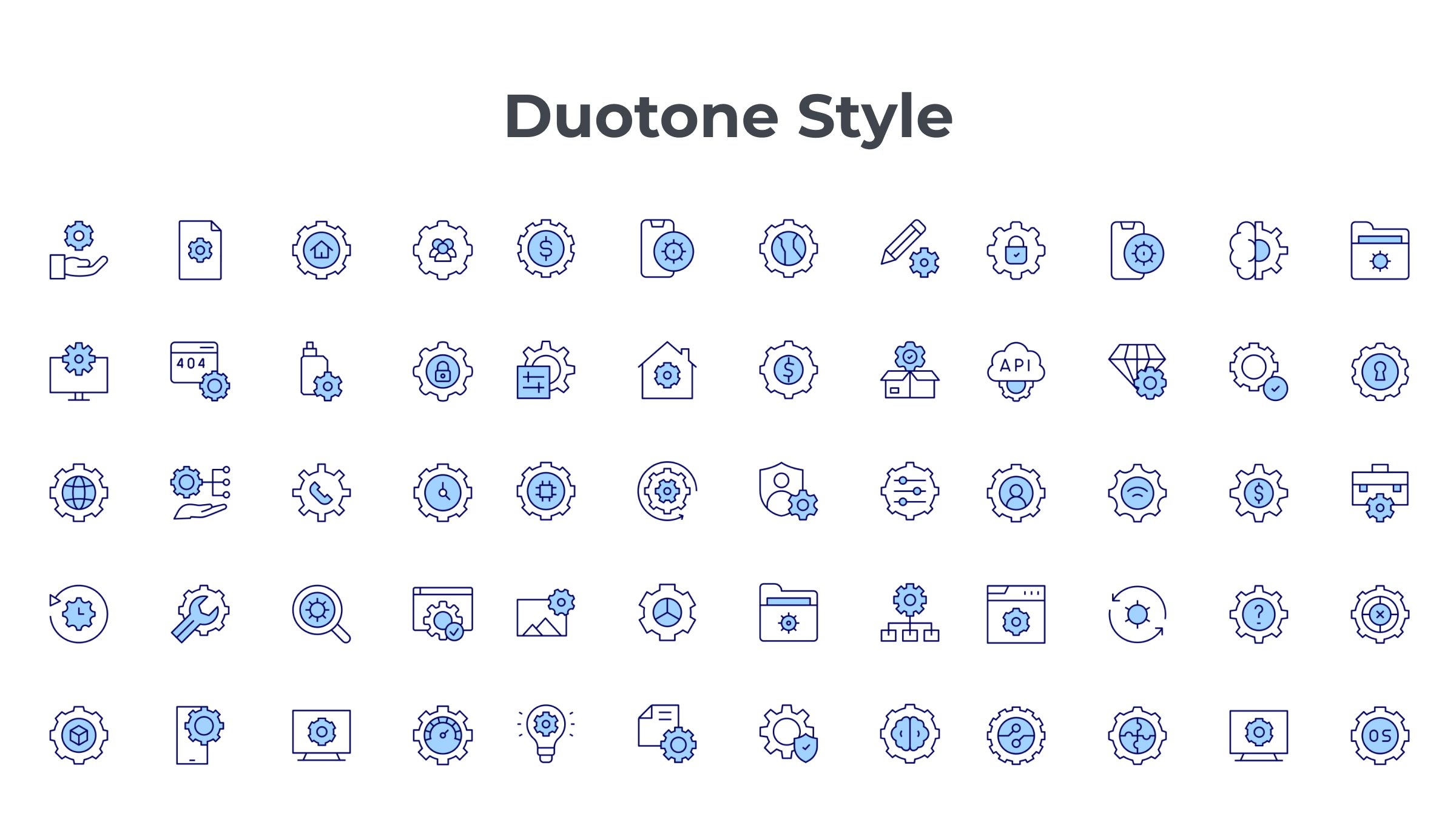 Setting Icon Set. Duotone Line Style. Part 2 6