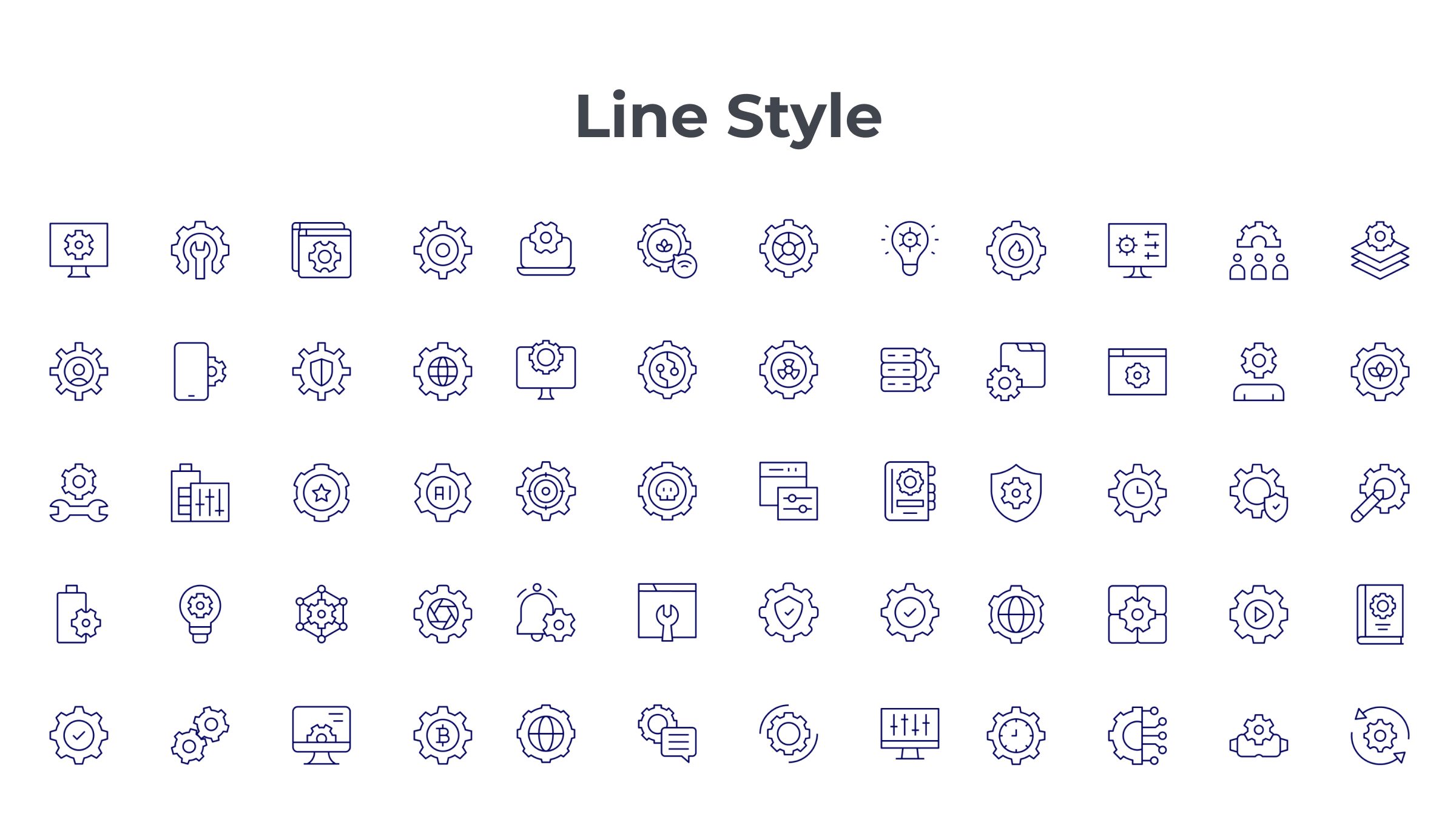 Setting Icon Set. Duotone Line Style. Part 3 7