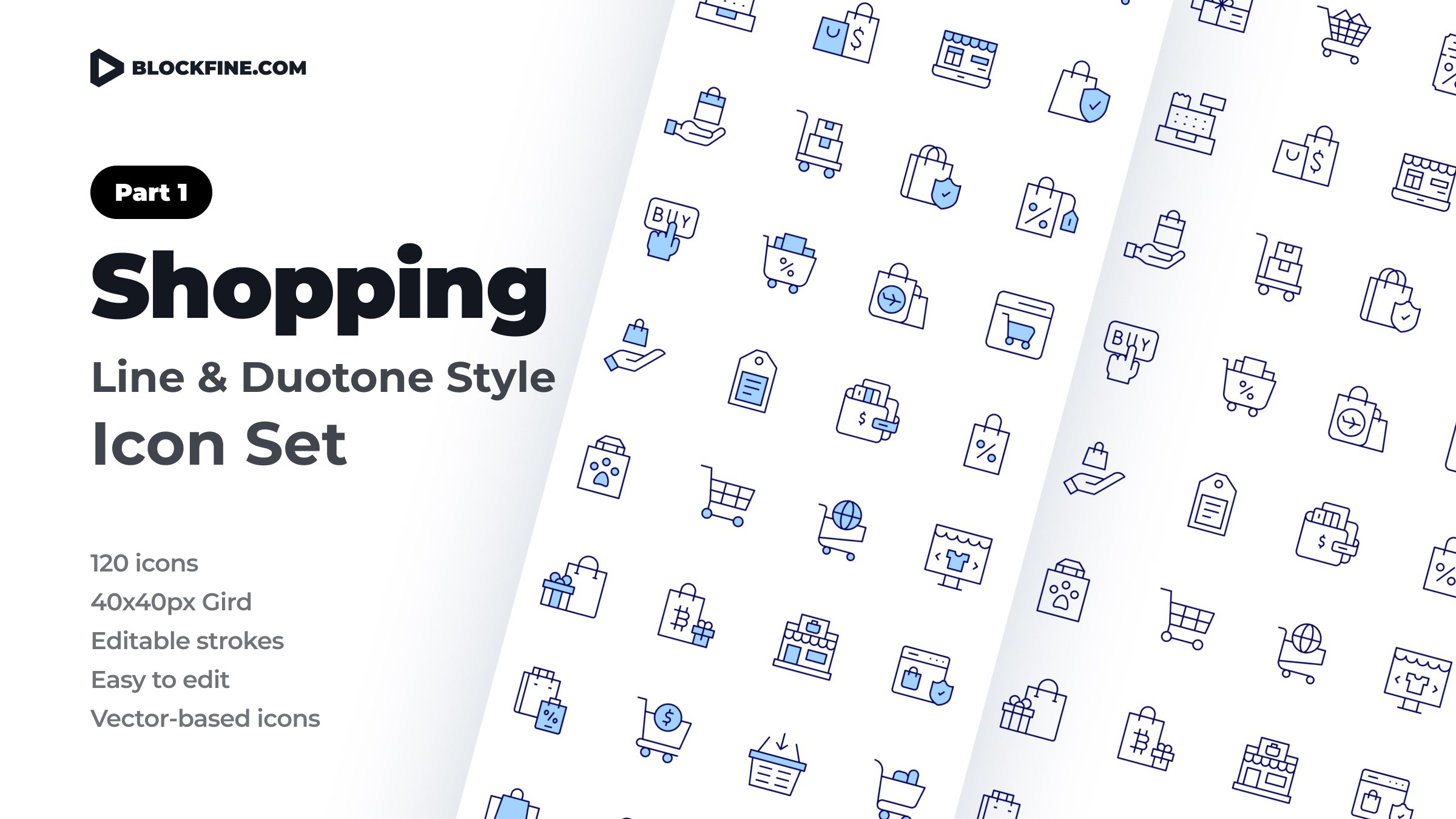 Shopping Icon Set. Duotone Line Style. Part 1 1