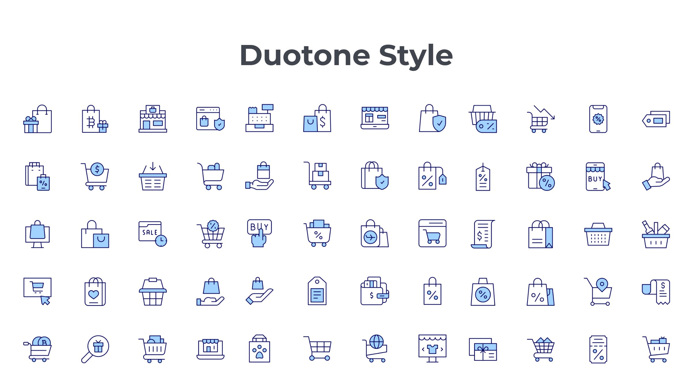 Shopping Icon Set. Duotone Line Style. Part 1 6