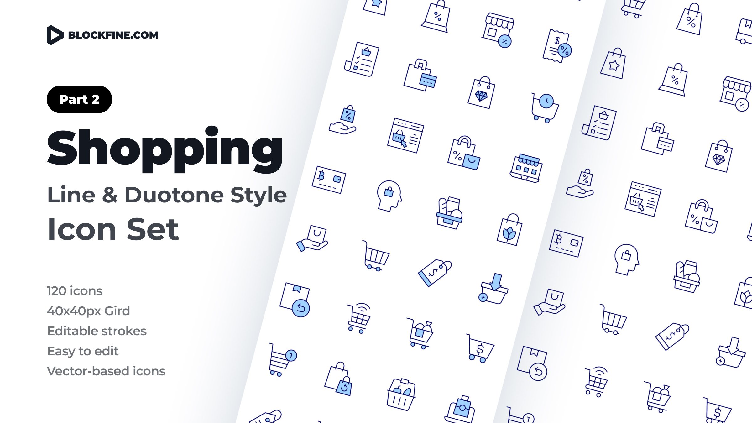 Shopping Icon Set. Duotone Line Style. Part 2 1