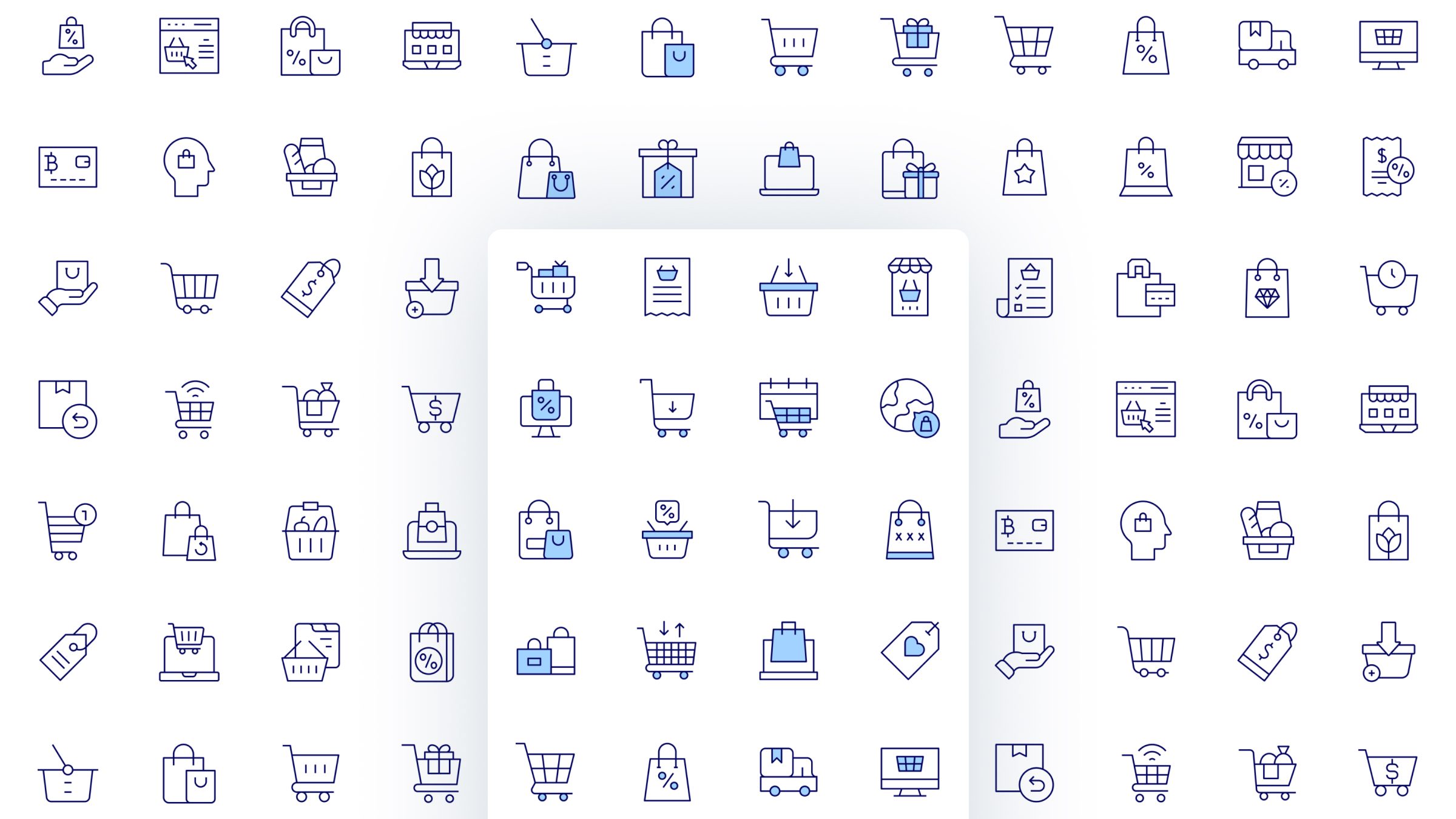 Shopping Icon Set. Duotone Line Style. Part 2 2