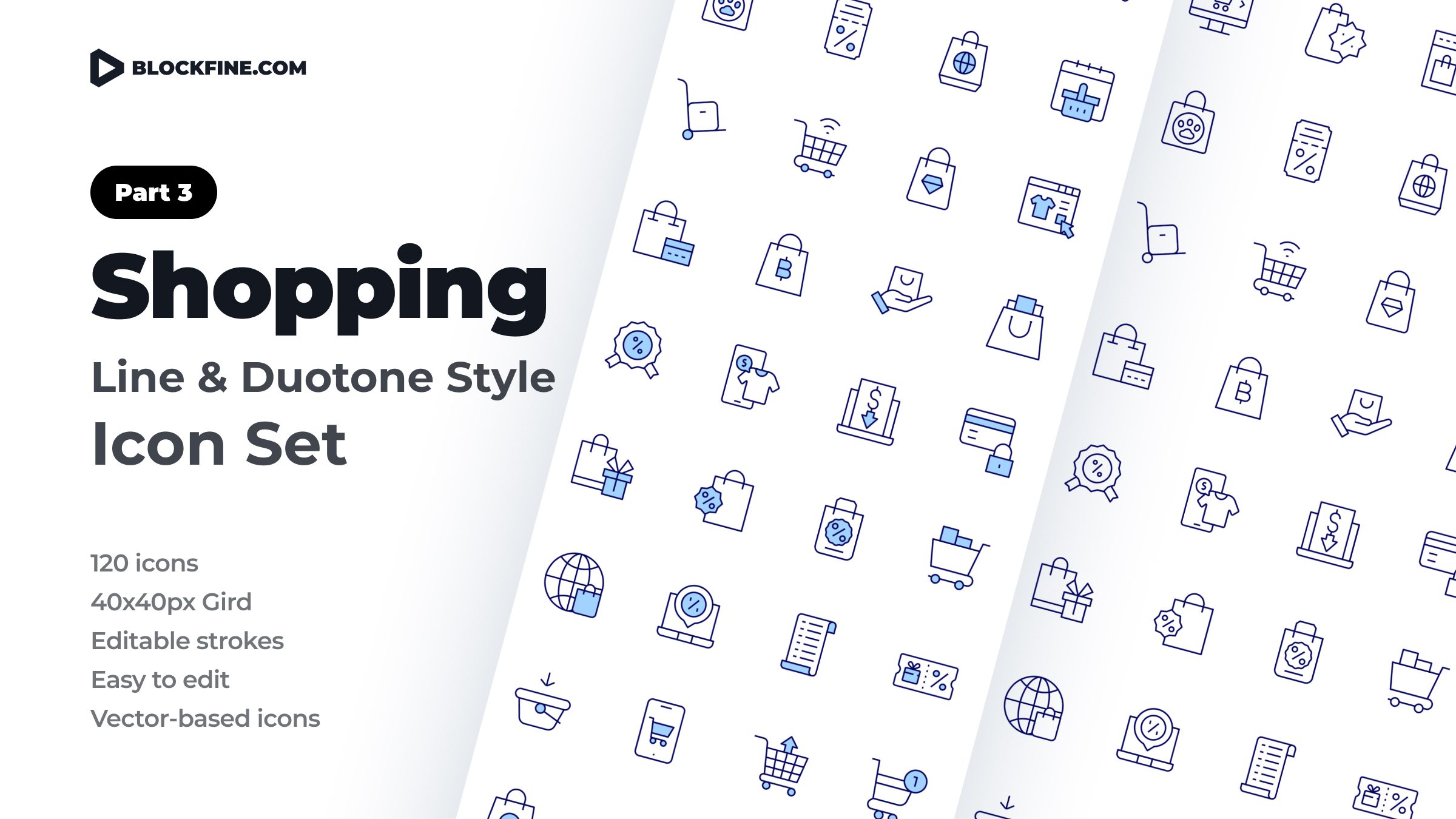 Shopping Icon Set. Duotone Line Style. Part 3 1