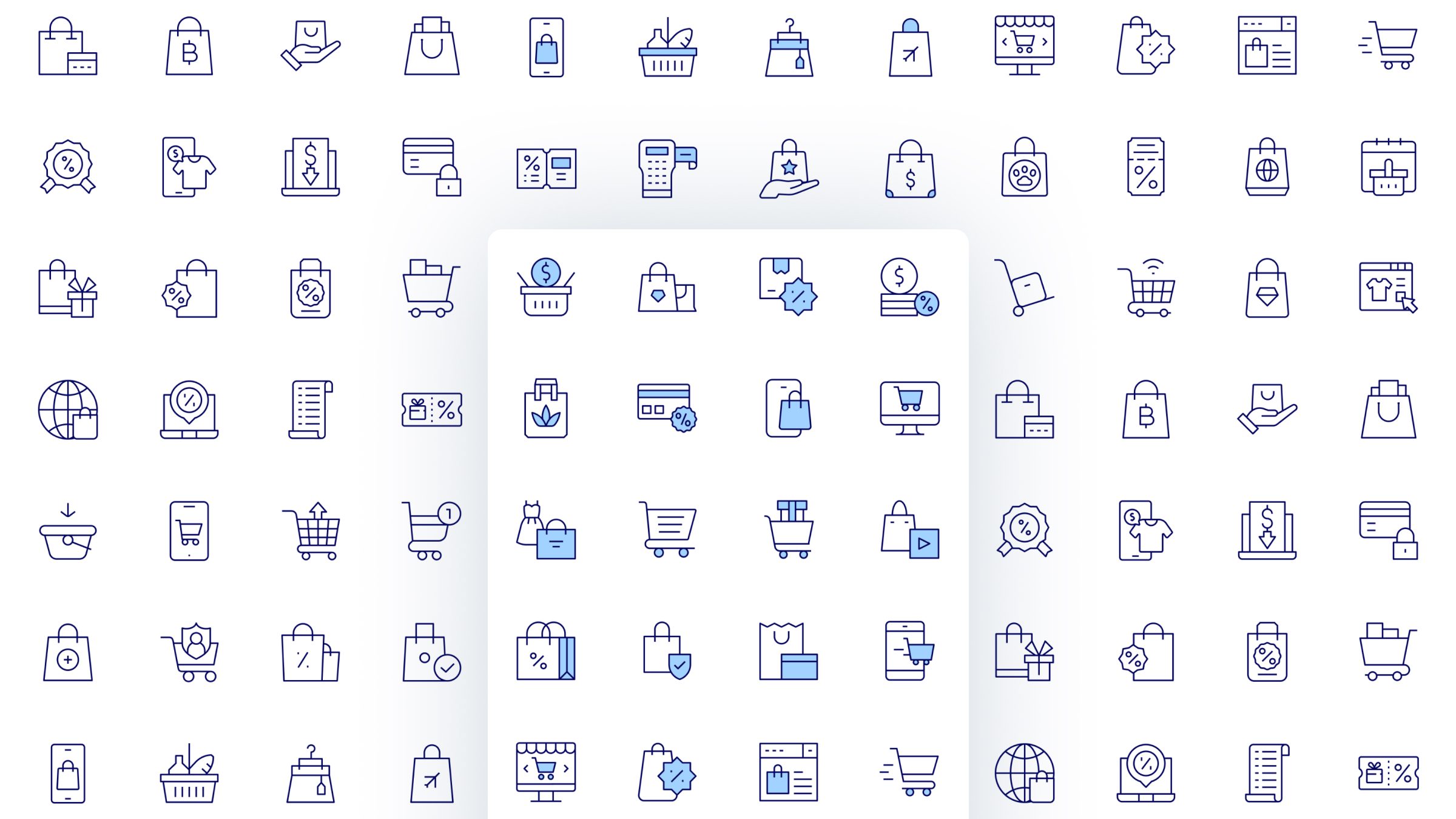 Shopping Icon Set. Duotone Line Style. Part 3 2