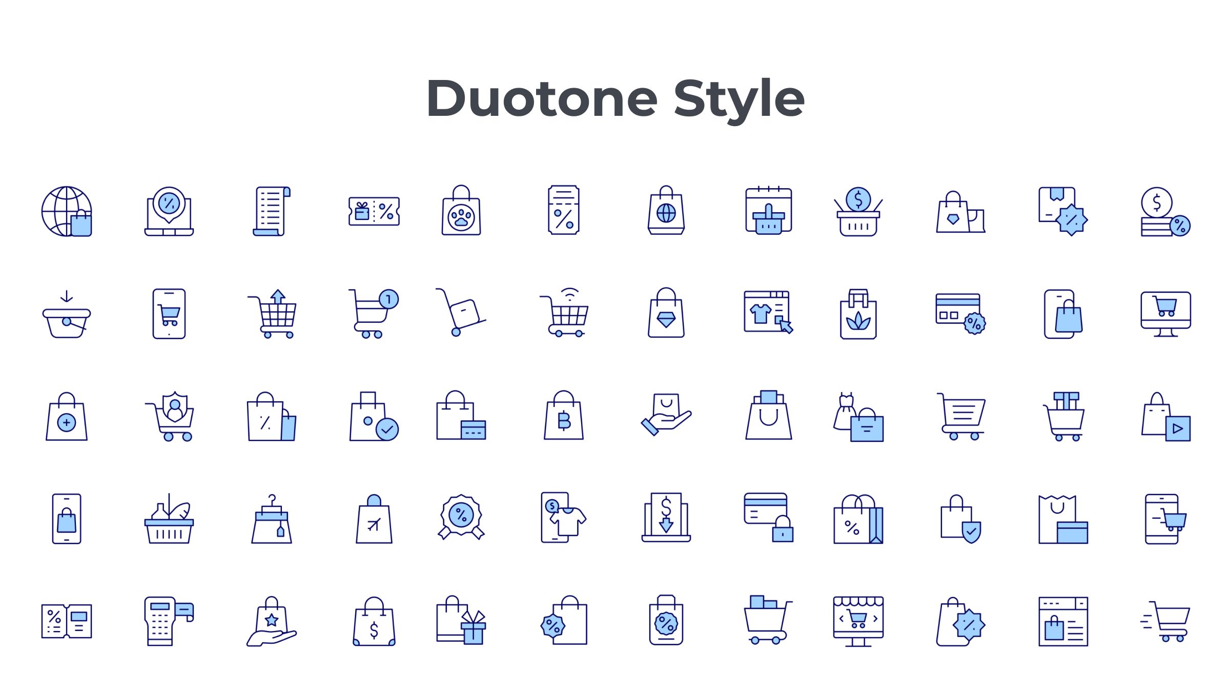 Shopping Icon Set. Duotone Line Style. Part 3 6