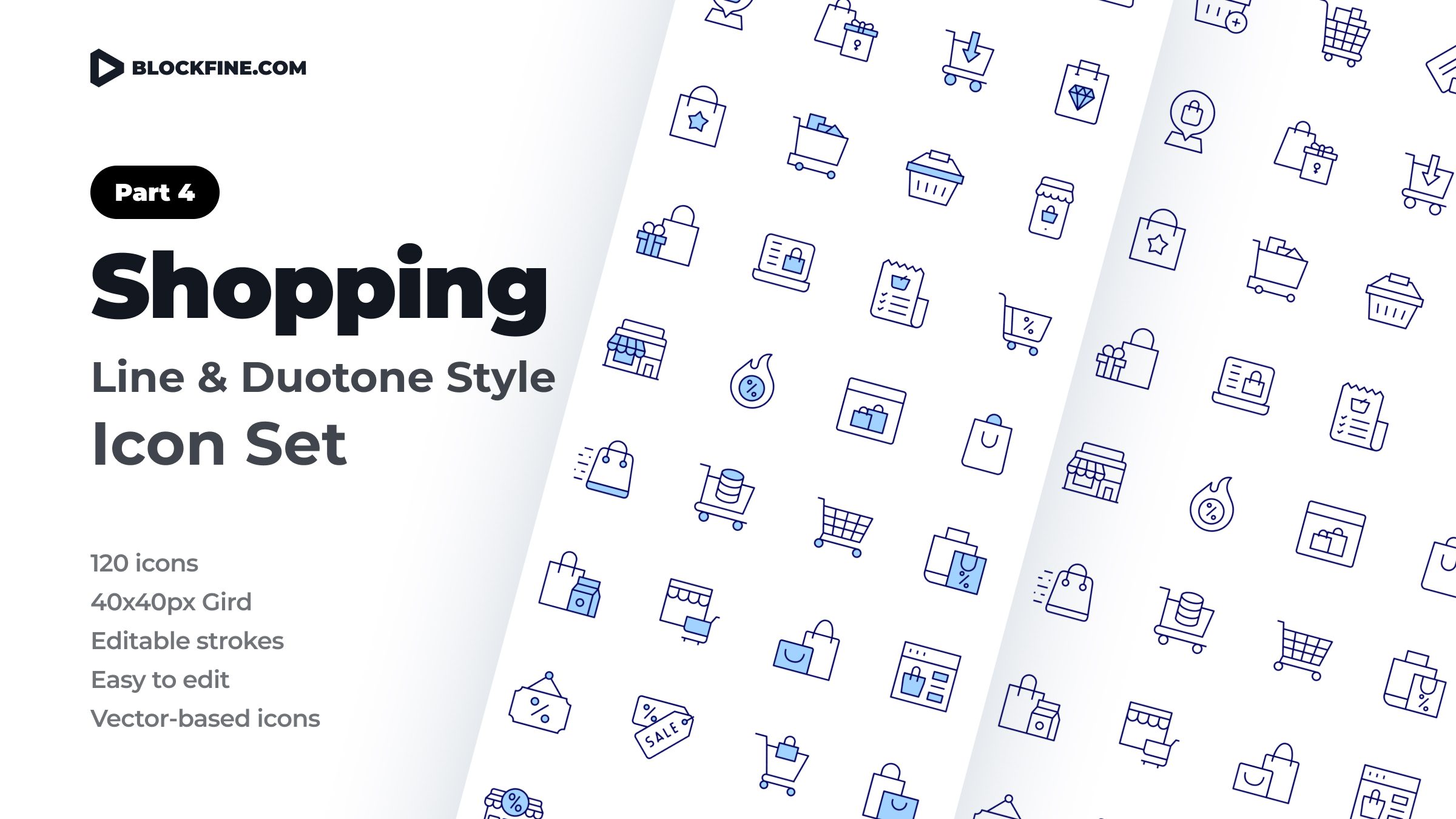 Shopping Icon Set. Duotone Line Style. Part 4 1