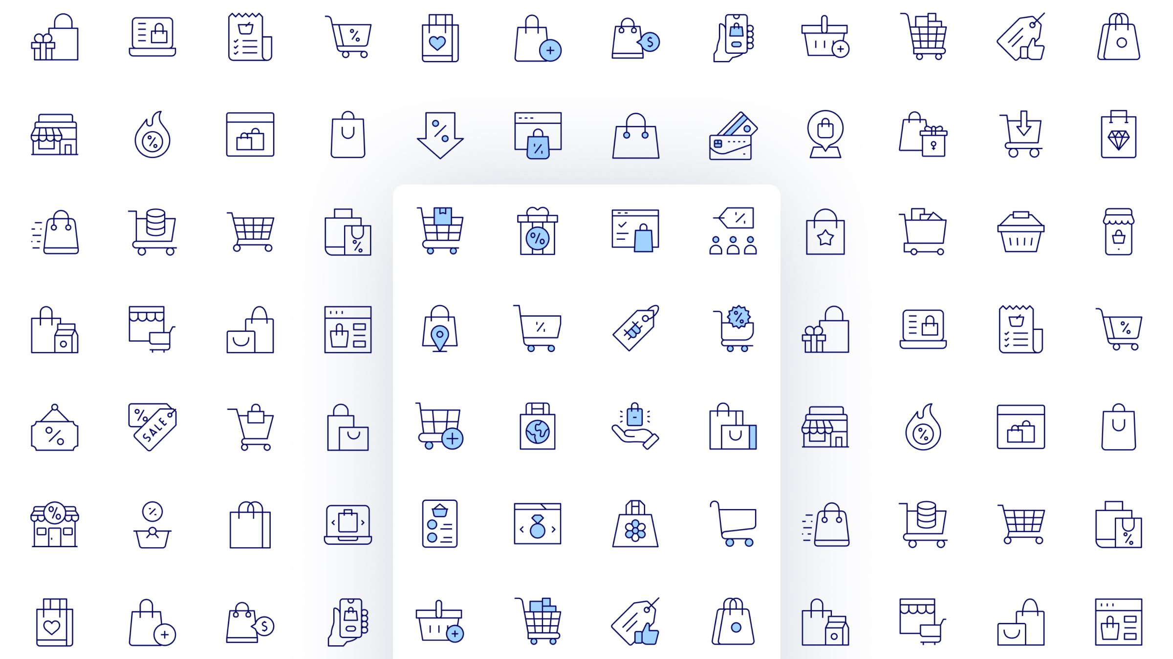 Shopping Icon Set. Duotone Line Style. Part 4 2