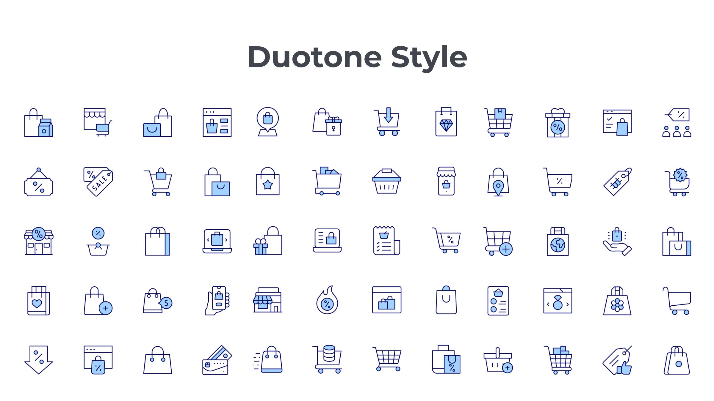 Shopping Icon Set. Duotone Line Style. Part 4 6