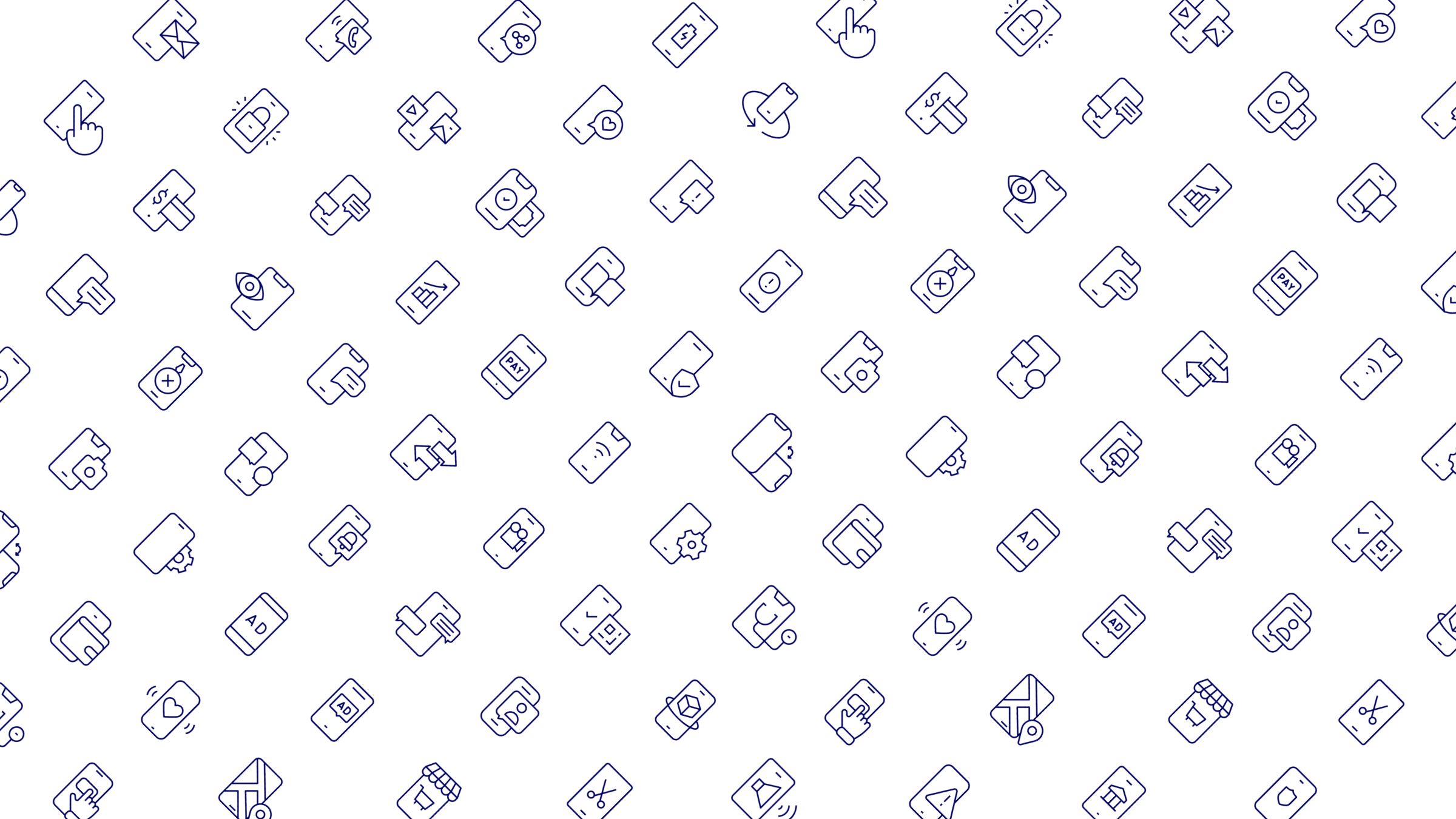 Smartphone Icon Set. Duotone Line Style 5