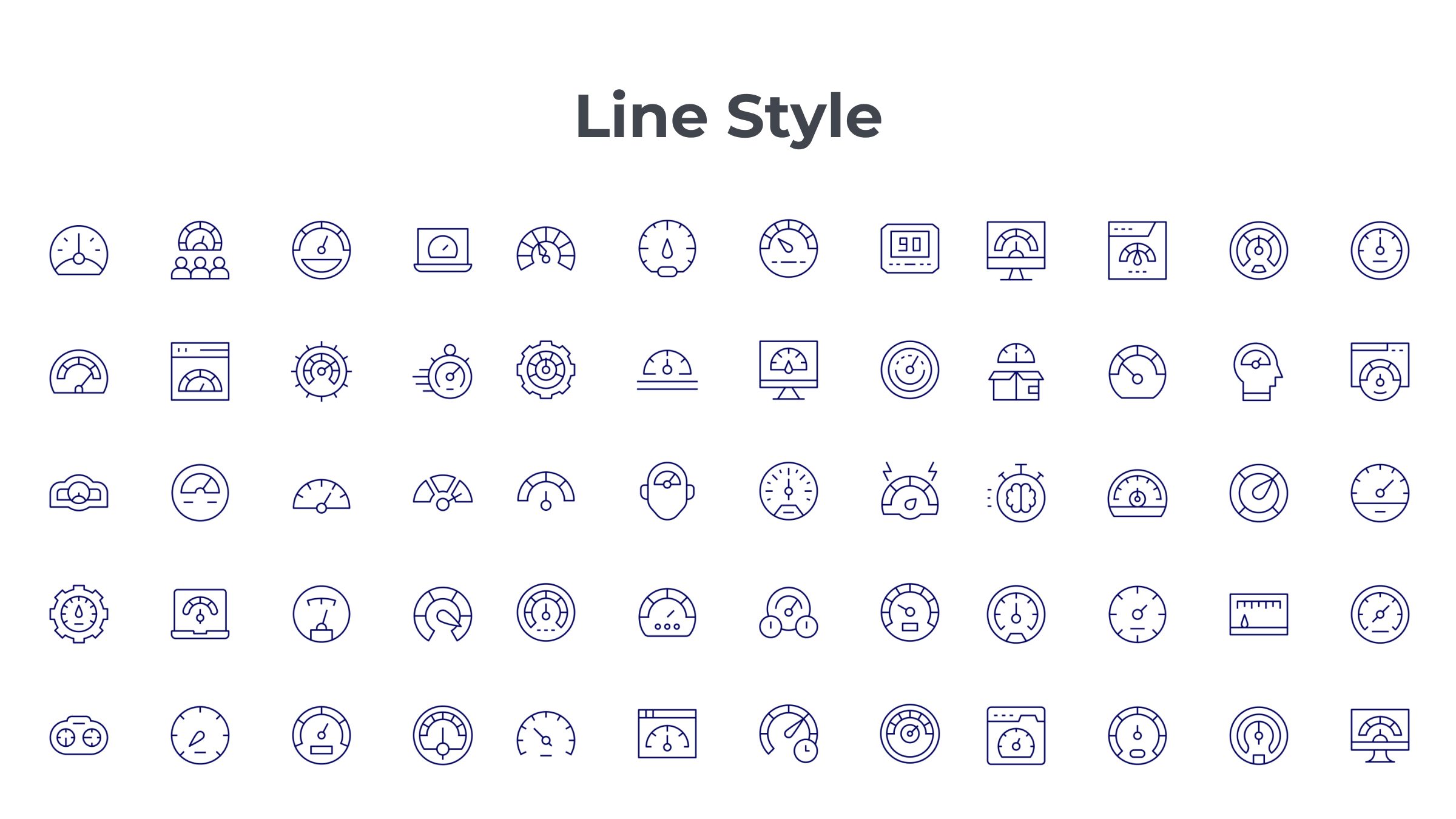 Speedometer Icon Set. Duotone Line Style. Part 1 7